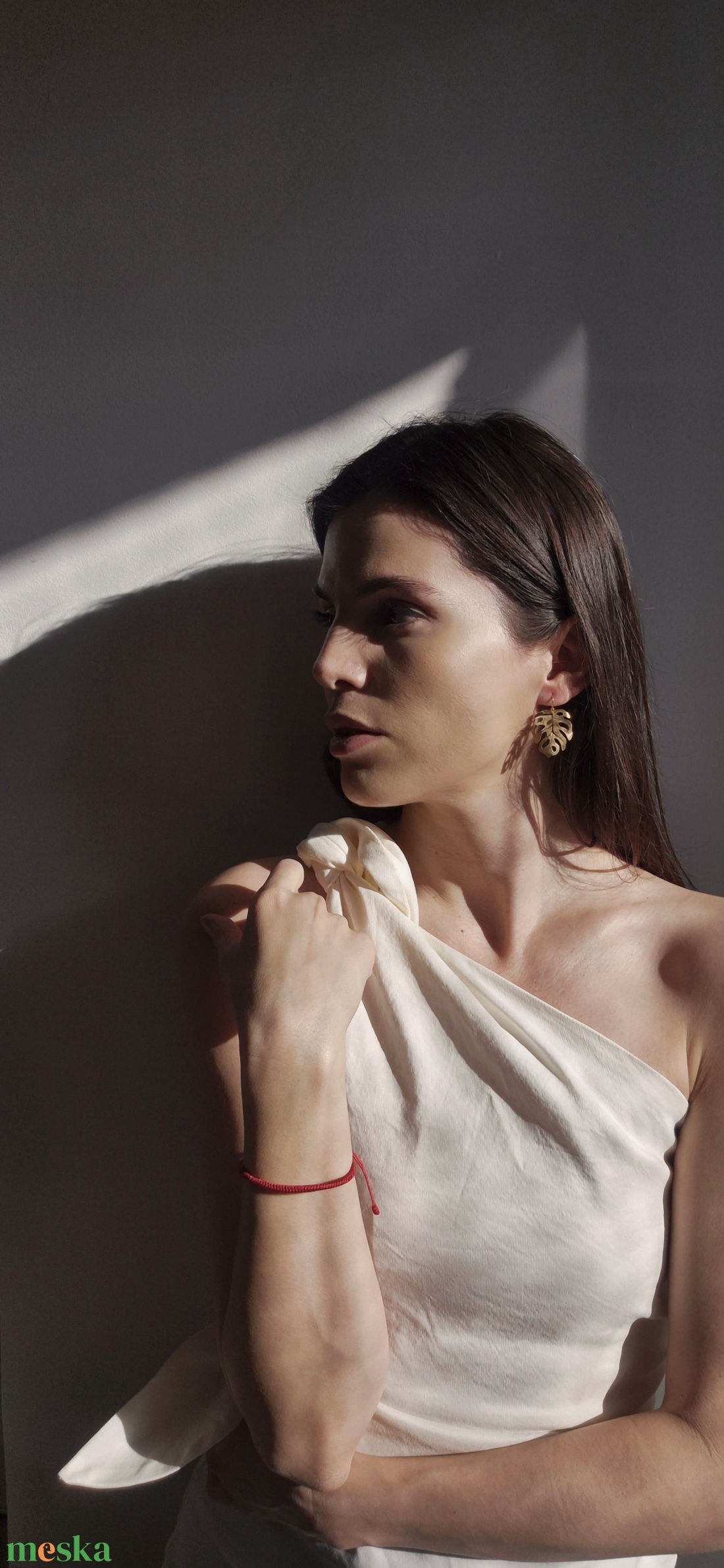 Monstera Vibes. Egzotikus sárgaréz fülbevaló - ékszer - fülbevaló - lógó fülbevaló - Meska.hu