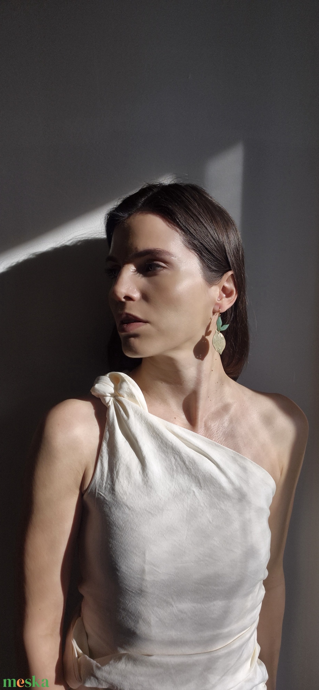 Citrom fülbevaló sárgarézből  - ékszer - fülbevaló - fülékszer - Meska.hu