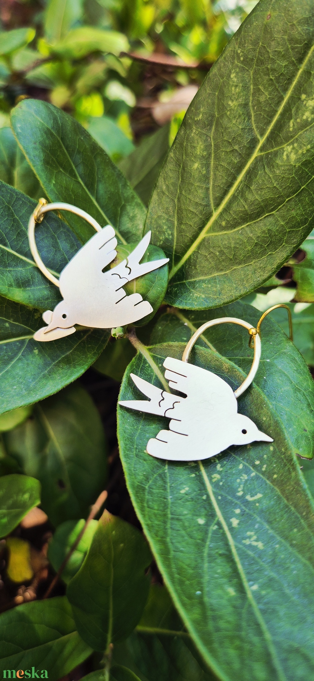 Spring Vibes. Tavaszi madarak sárgaréz fülbevaló - ékszer - fülbevaló - fülékszer - Meska.hu