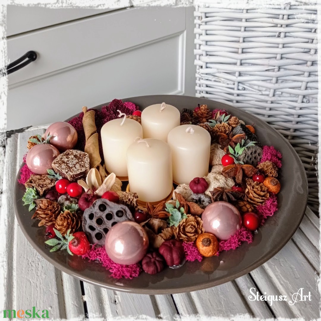 Adventi asztaldísz - karácsony - karácsonyi lakásdekoráció - ünnepi asztaldekoráció - Meska.hu Adventi asztaldísz - karácsony - karácsonyi lakásdekoráció - ünnepi asztaldekoráció - Meska.hu
