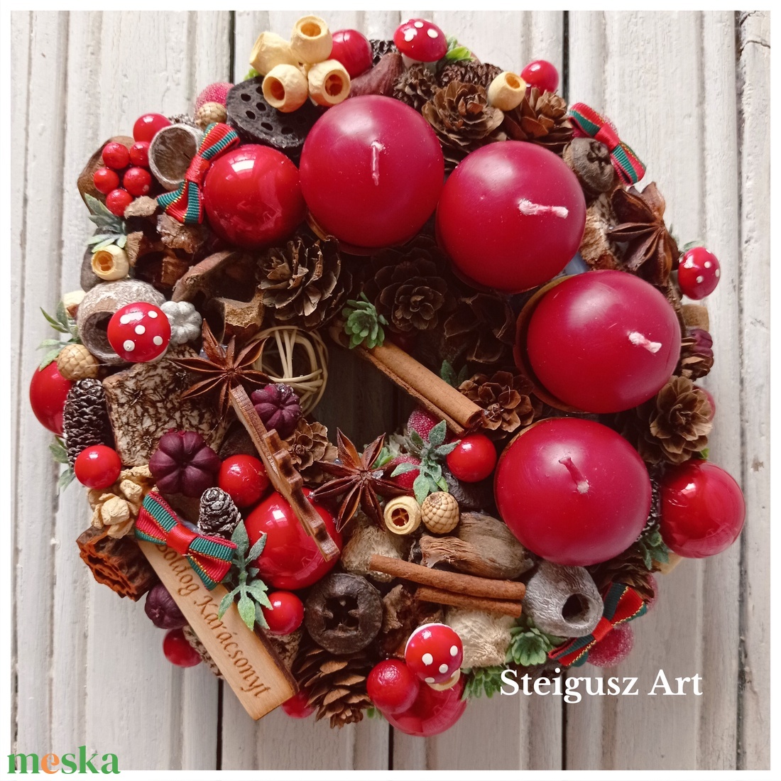 Adventi koszorú  - karácsony - adventi díszek - adventi koszorú - Meska.hu