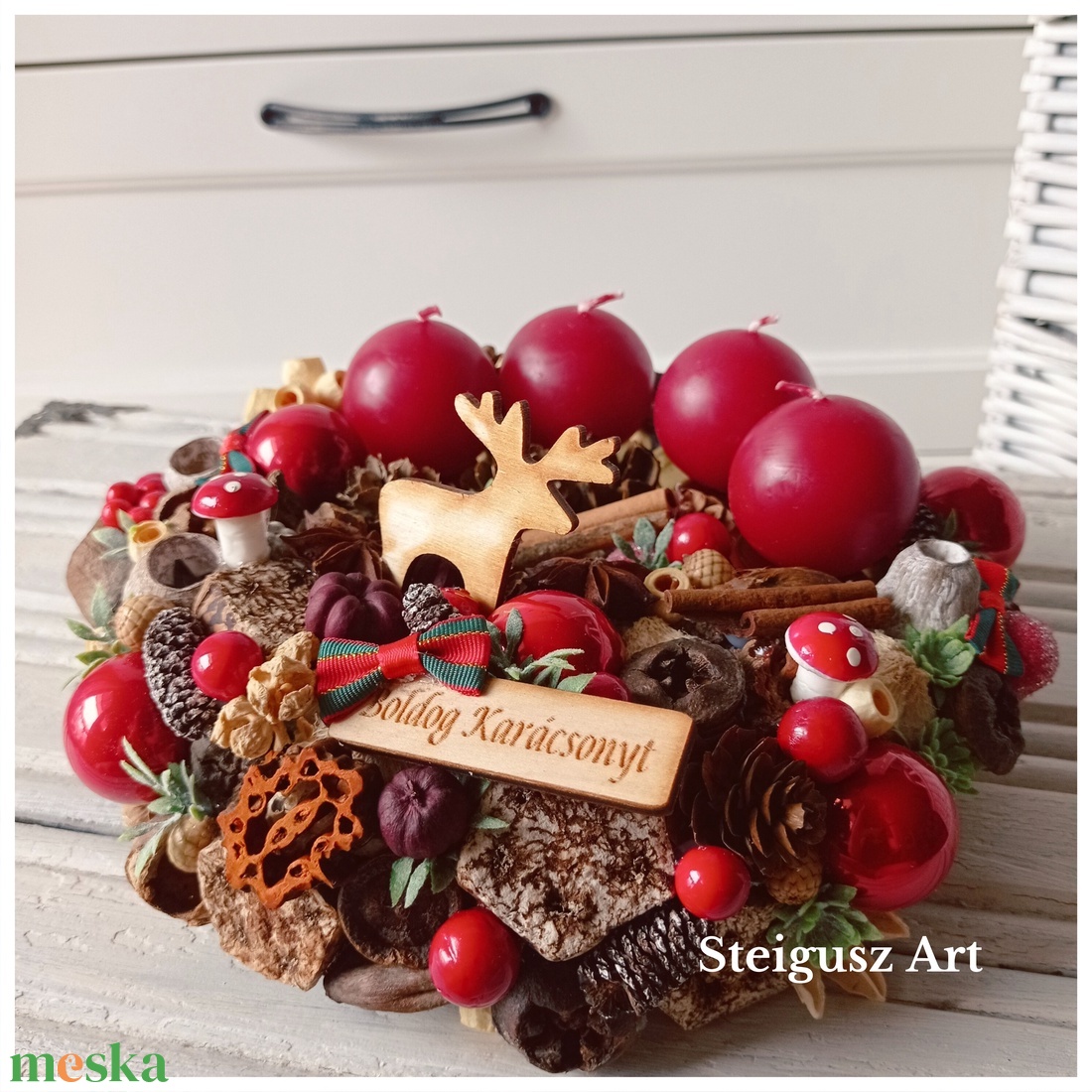 Adventi koszorú  - karácsony - adventi díszek - adventi koszorú - Meska.hu