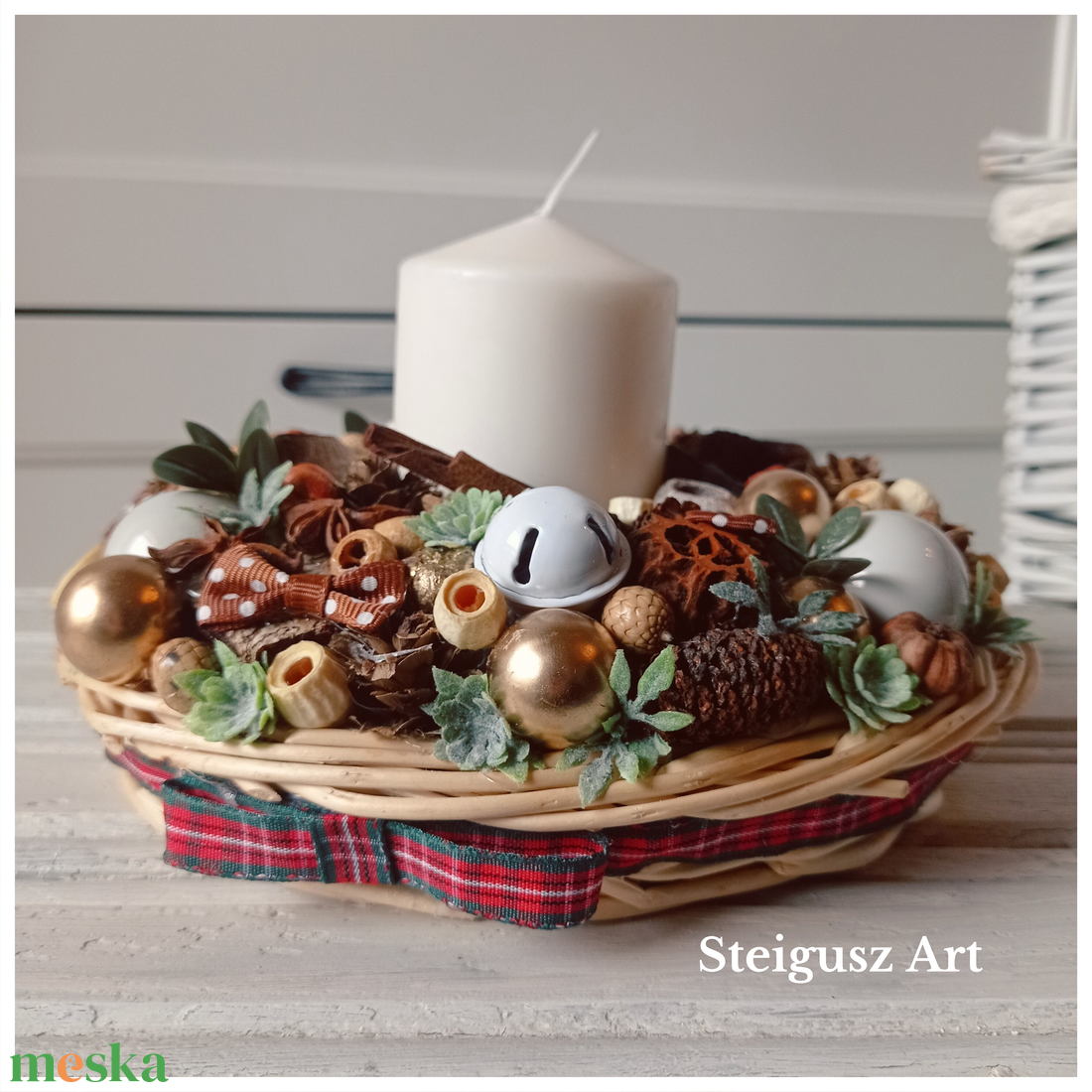 Karácsonyi asztaldísz - karácsony - adventi díszek - adventi asztaldísz - Meska.hu