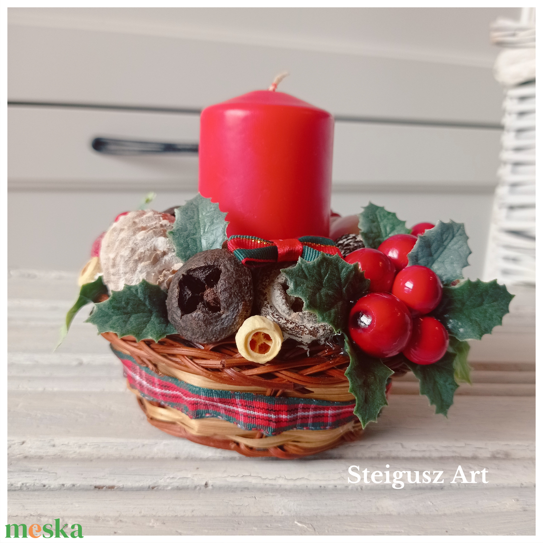 Karácsonyi asztaldísz - karácsony - adventi díszek - adventi asztaldísz - Meska.hu