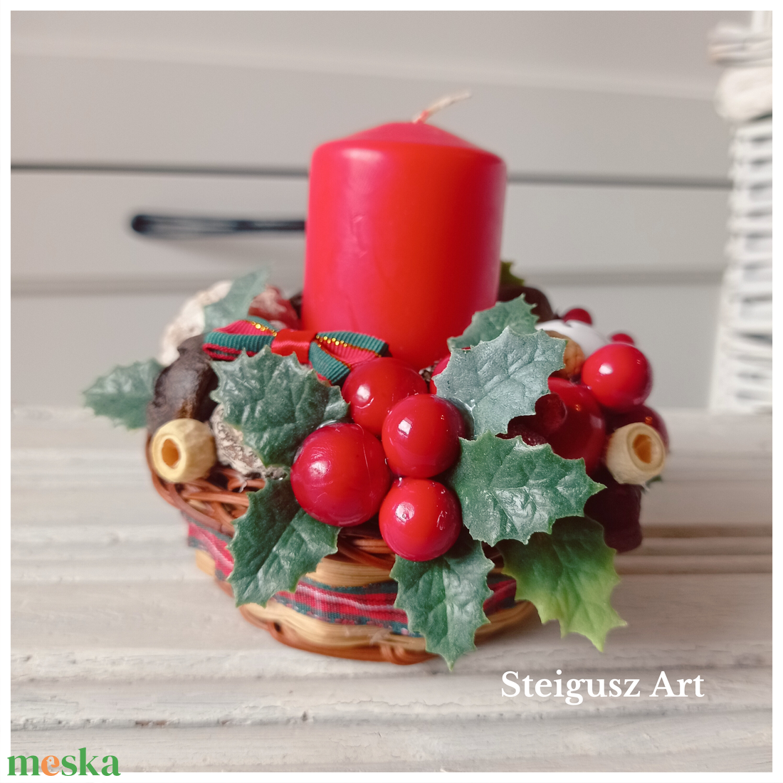 Karácsonyi asztaldísz - karácsony - adventi díszek - adventi asztaldísz - Meska.hu