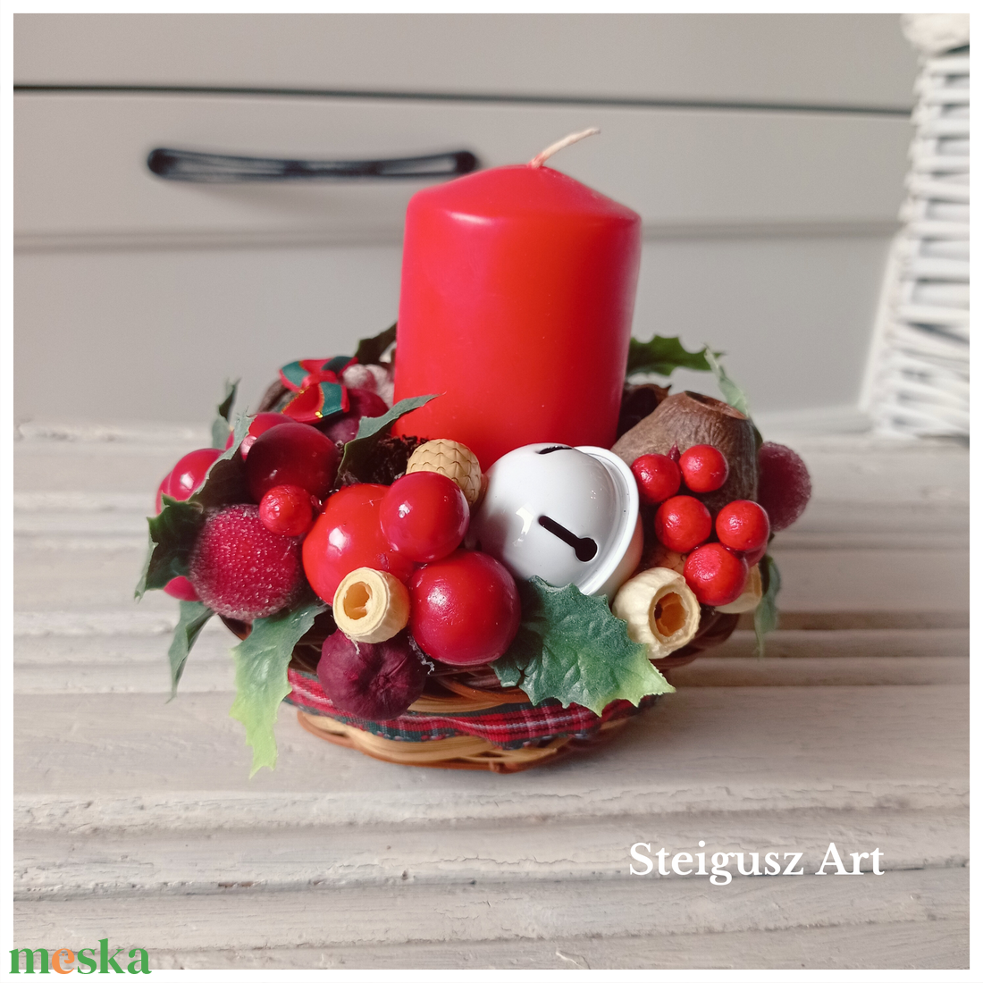 Karácsonyi asztaldísz - karácsony - adventi díszek - adventi asztaldísz - Meska.hu