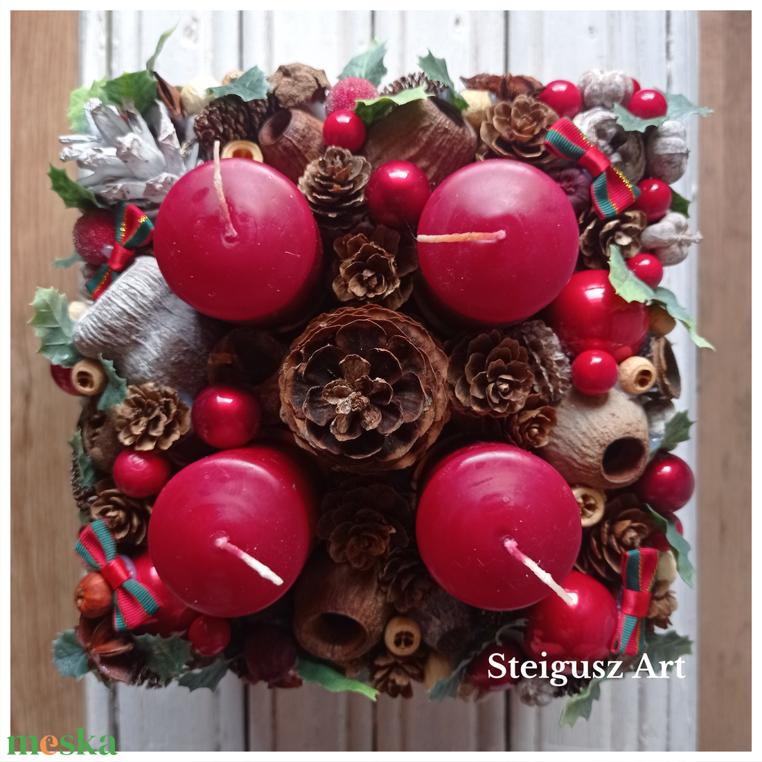 Karácsonyi asztaldísz - karácsony - adventi díszek - adventi asztaldísz - Meska.hu