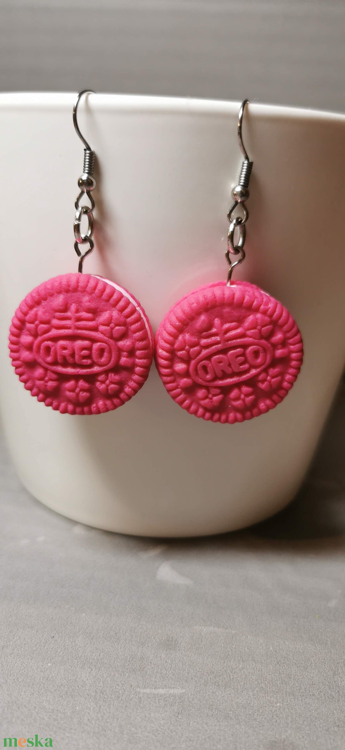 Sötétrózsaszín OREO fülbevaló - ékszer - fülbevaló - lógó fülbevaló - Meska.hu Sötétrózsaszín OREO fülbevaló - ékszer - fülbevaló - lógó fülbevaló - Meska.hu