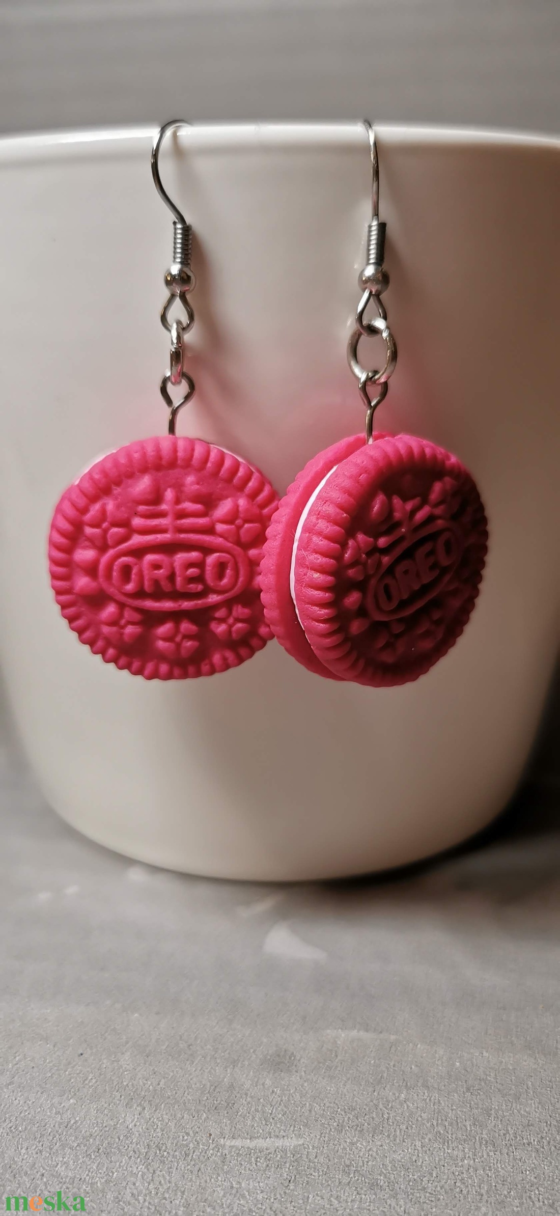 Sötétrózsaszín OREO fülbevaló - ékszer - fülbevaló - lógó fülbevaló - Meska.hu Sötétrózsaszín OREO fülbevaló - ékszer - fülbevaló - lógó fülbevaló - Meska.hu