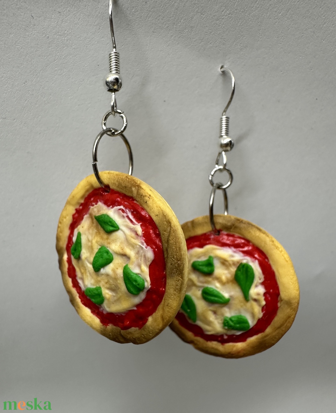 Pizza fülbevaló - ékszer - fülbevaló - lógós kerek fülbevaló - Meska.hu