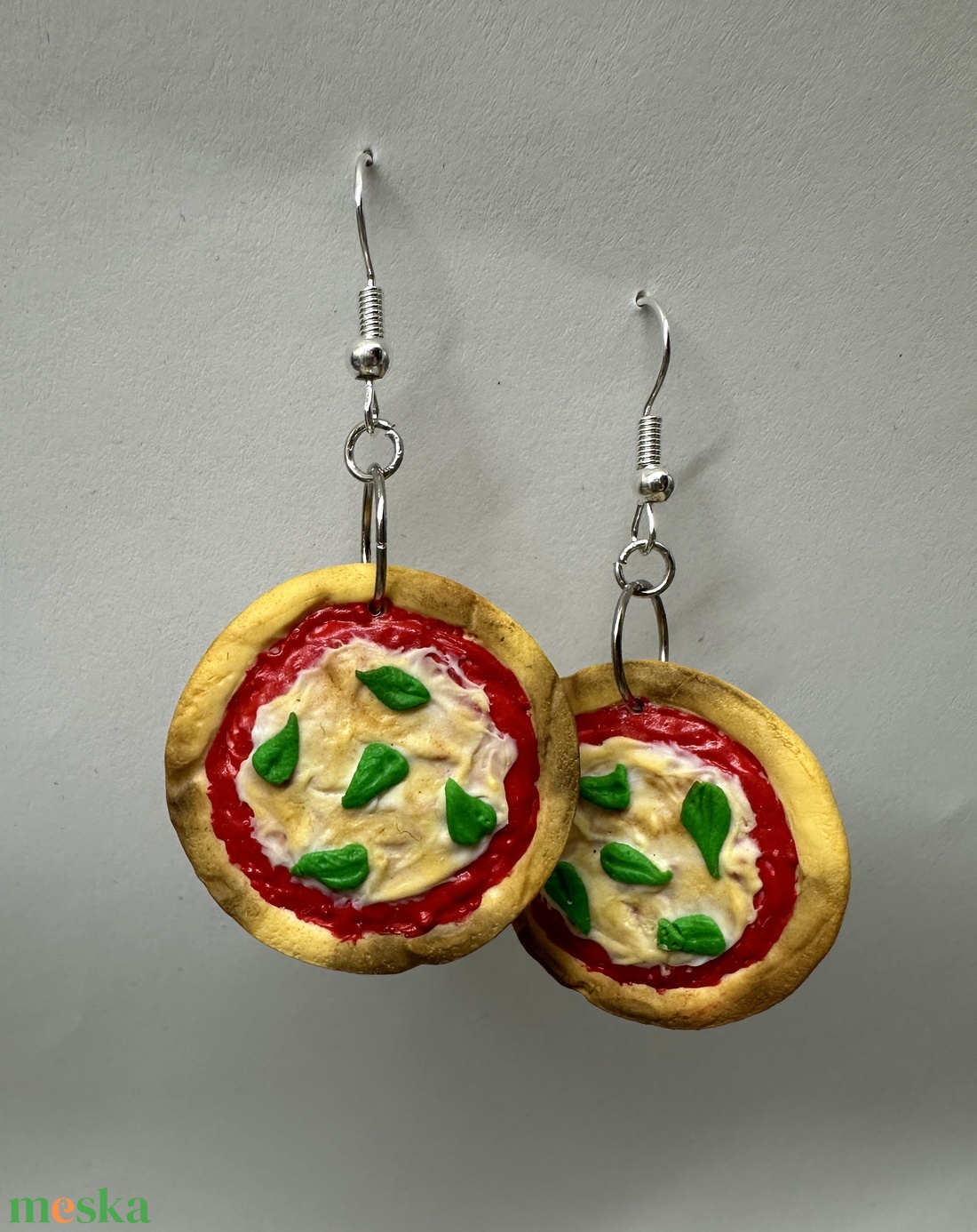 Pizza fülbevaló - ékszer - fülbevaló - lógós kerek fülbevaló - Meska.hu