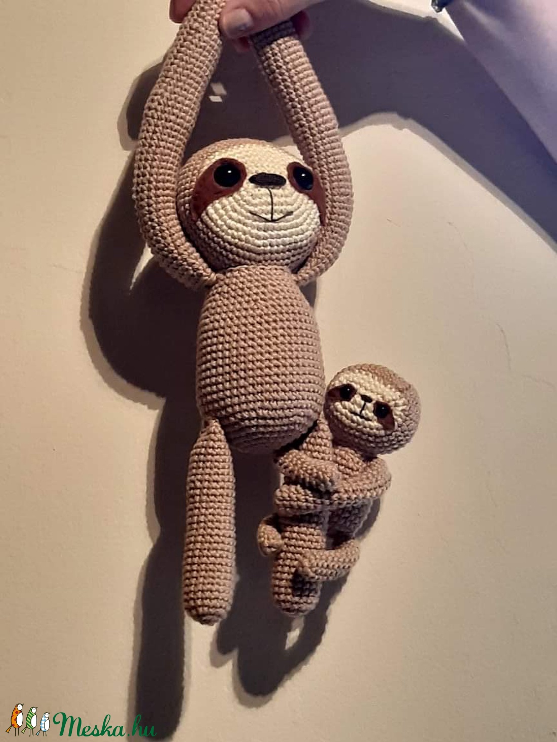 Horgolt Lajhár Mama+Baby - játék & sport - plüssállat & játékfigura - más figura - Meska.hu Horgolt Lajhár Mama+Baby - játék & sport - plüssállat & játékfigura - más figura - Meska.hu