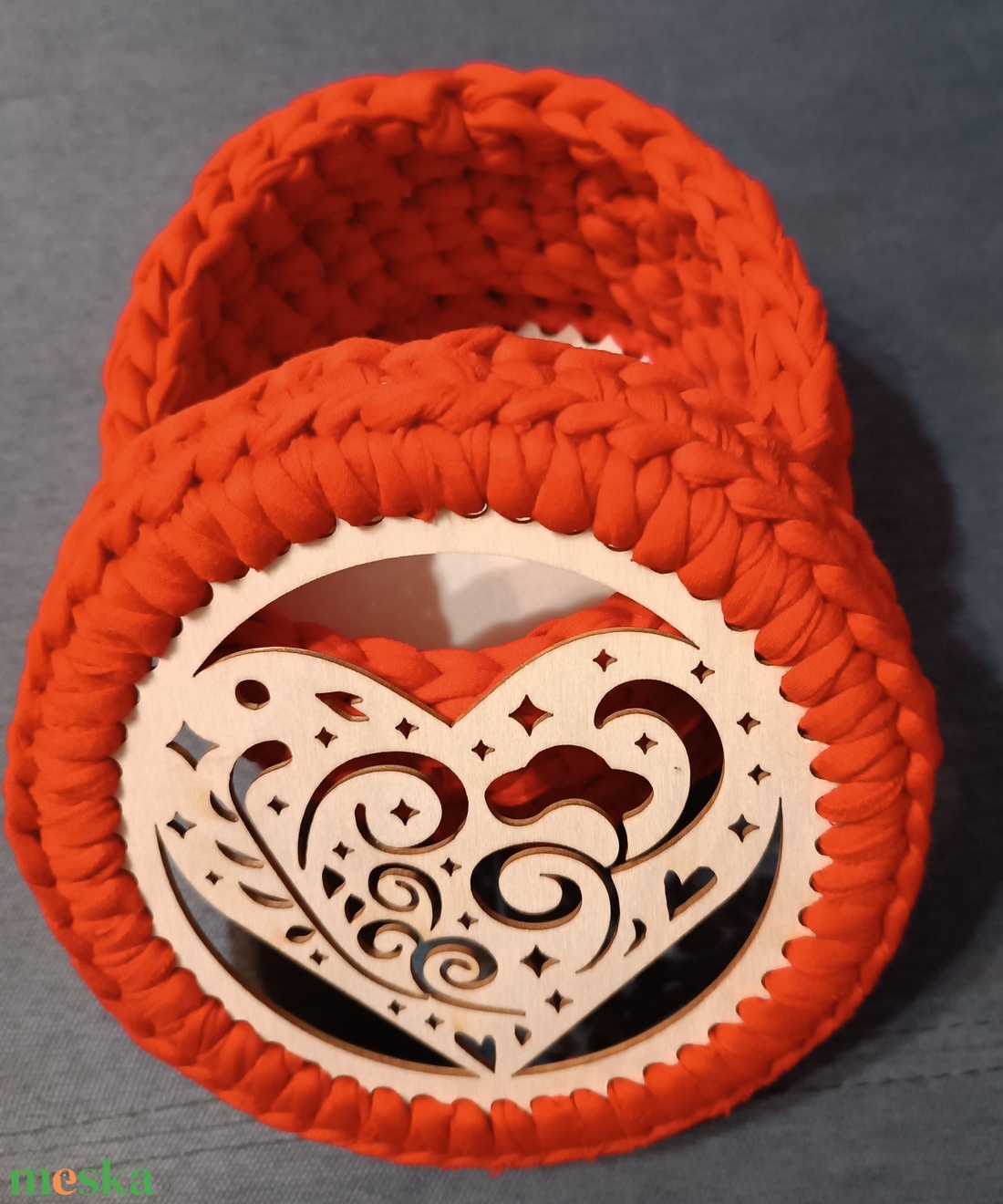 Horgolt fedeles kosár nőmapra vagy anyák napjára  - otthon & életmód - tárolás & rendszerezés - tárolókosár - Meska.hu