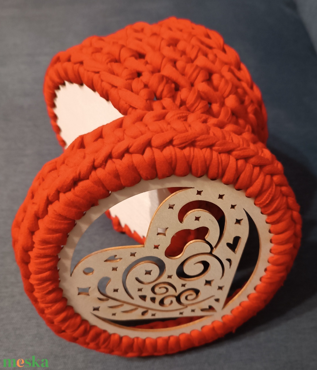 Horgolt fedeles kosár nőmapra vagy anyák napjára  - otthon & életmód - tárolás & rendszerezés - tárolókosár - Meska.hu