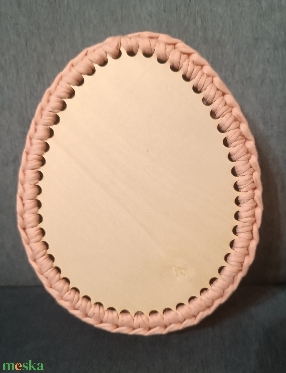 Nyuszi mintás , tojás alakú horgolt  kosár Húsvétra  - otthon & életmód - tárolás & rendszerezés - tárolókosár - Meska.hu