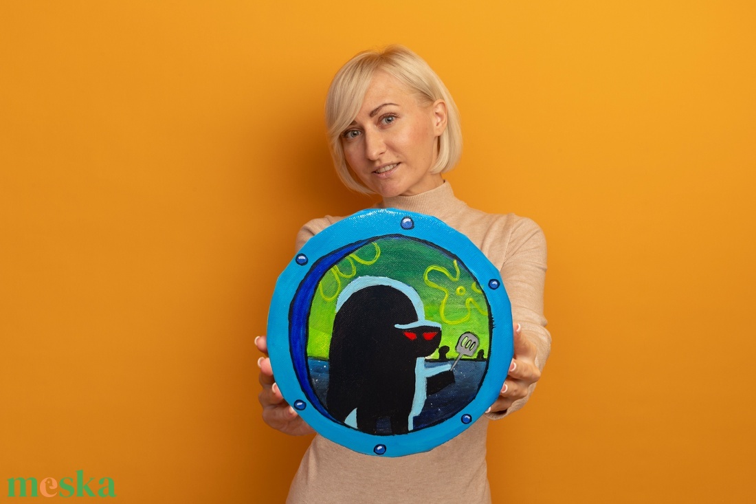 Spongyabob témájú festmény  - művészet - festmény - akril - Meska.hu