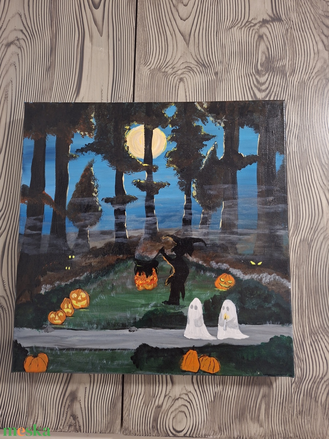Halloweeni festmény - művészet - festmény - akril - Meska.hu