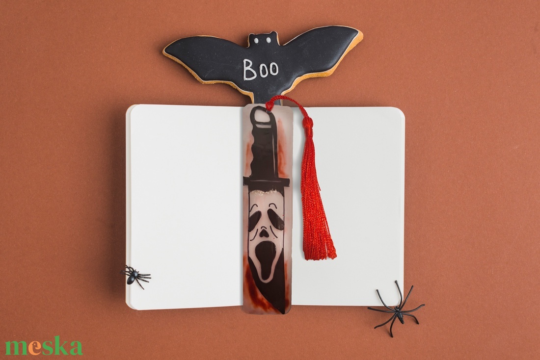 Halliweeni könyvjelző - könyv & zene - könyvjelző - Meska.hu