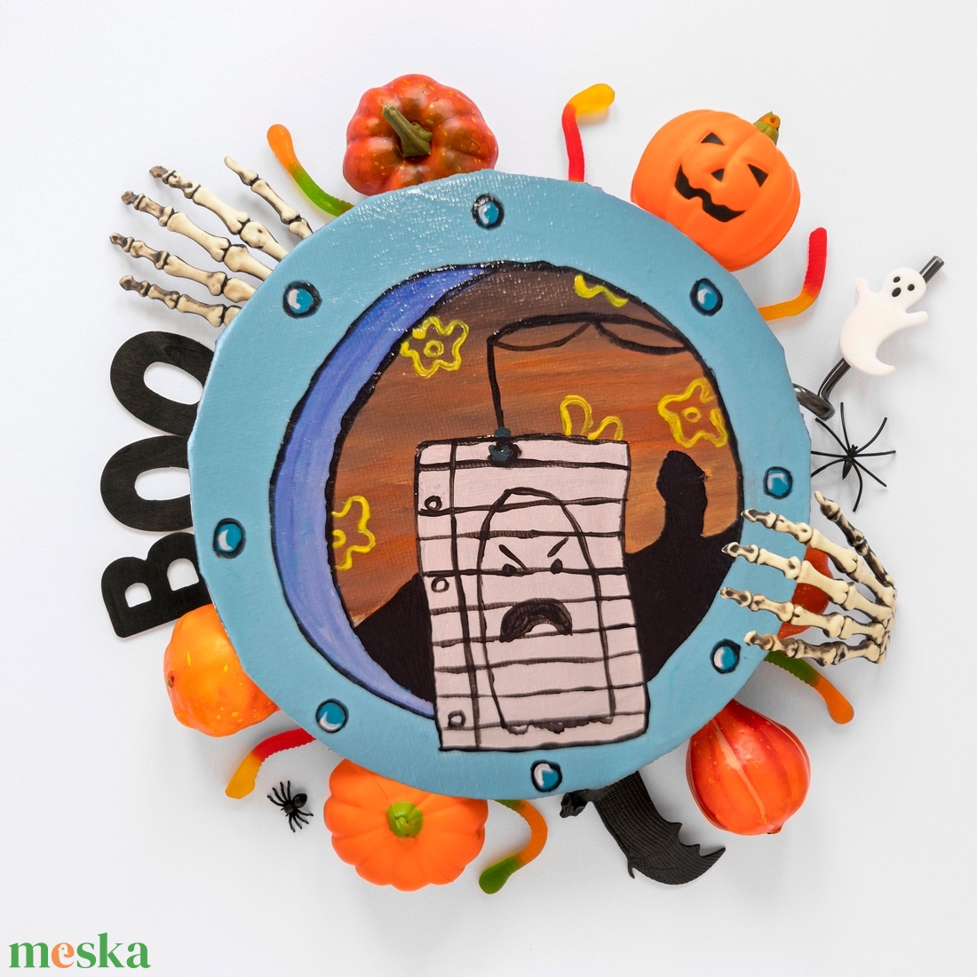 Spongyabob halloweeni festmény - művészet - festmény - akril - Meska.hu Spongyabob halloweeni festmény - művészet - festmény - akril - Meska.hu