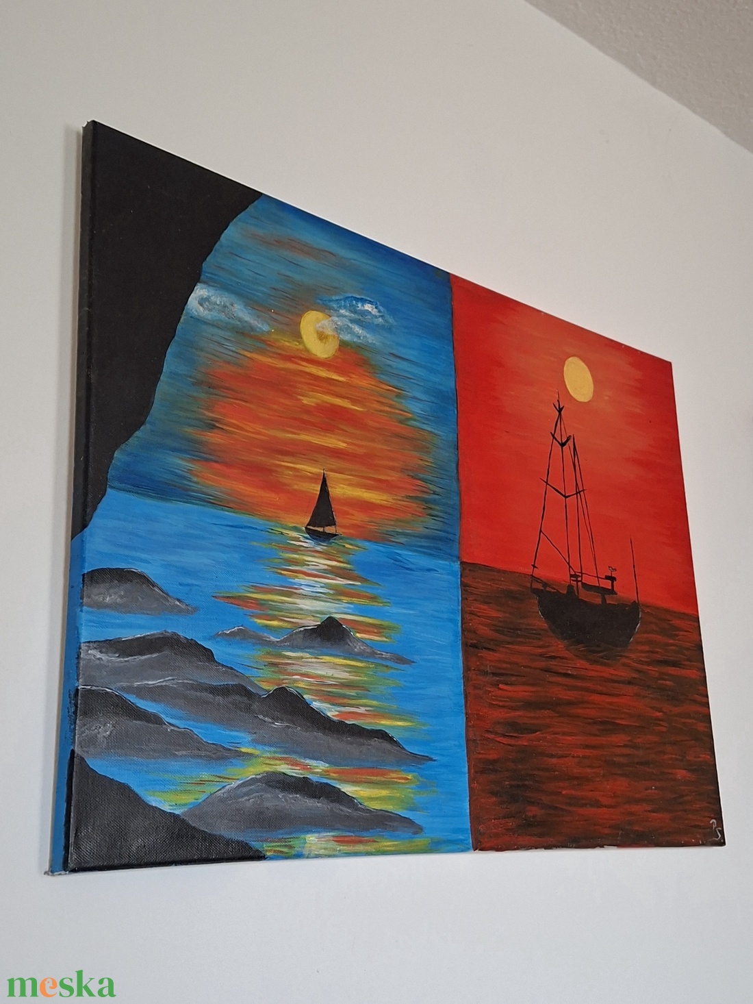 Vitorlások - művészet - festmény - akril - Meska.hu