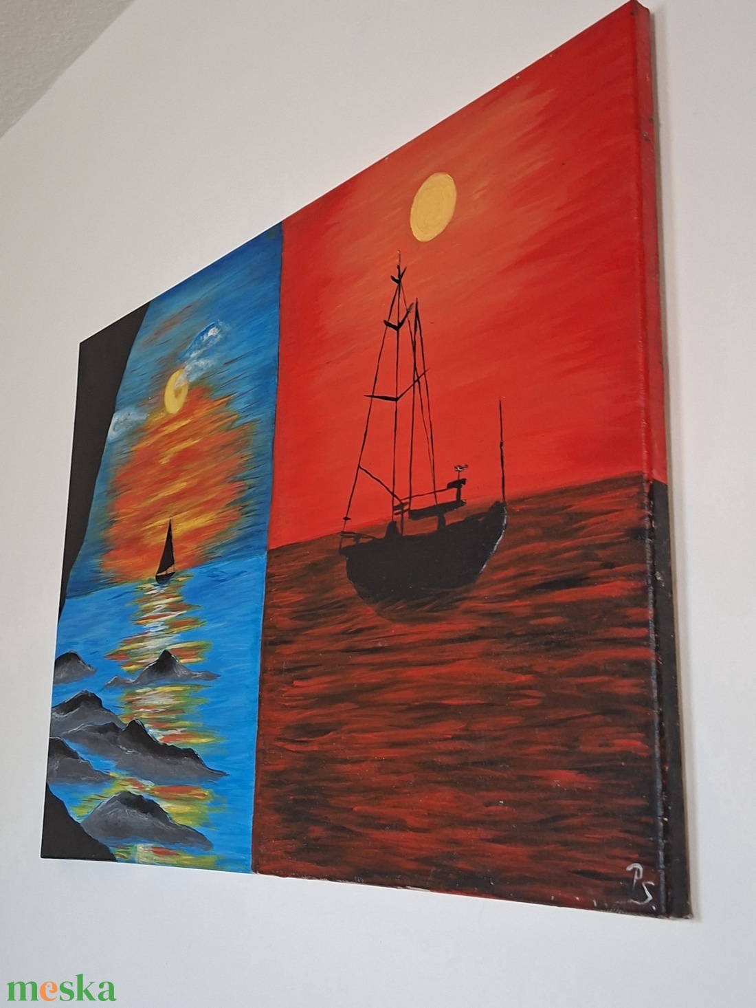 Vitorlások - művészet - festmény - akril - Meska.hu