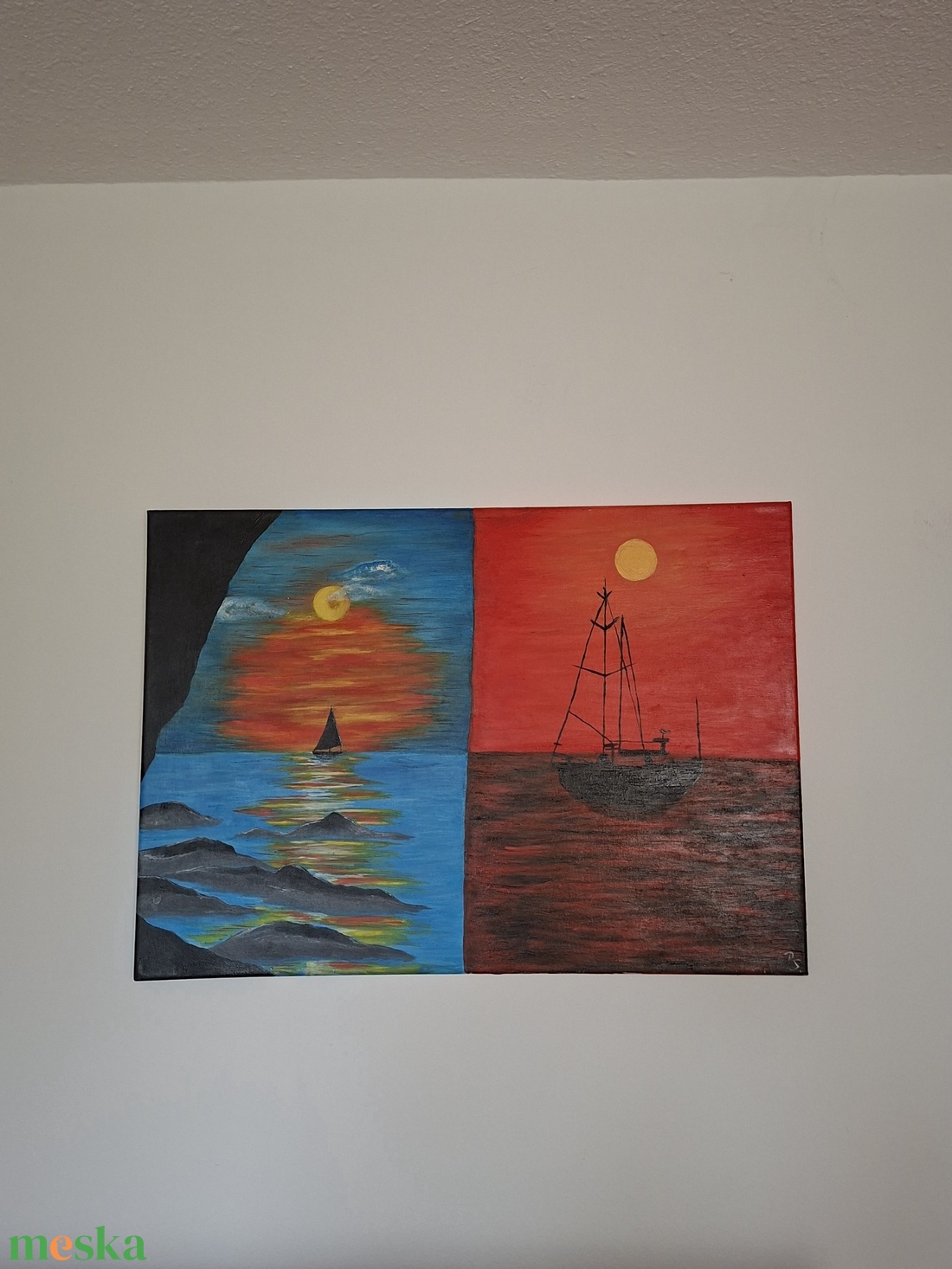 Vitorlások - művészet - festmény - akril - Meska.hu