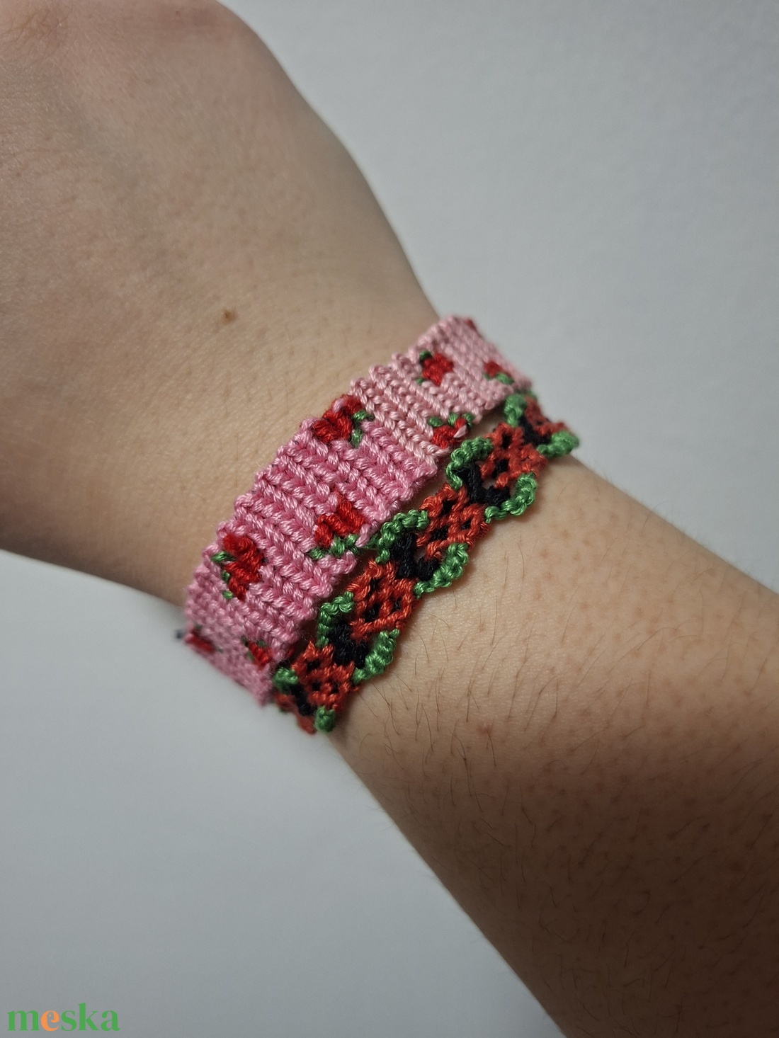 Epres karkötőpár - ékszer - karkötő - fonott karkötő - Meska.hu