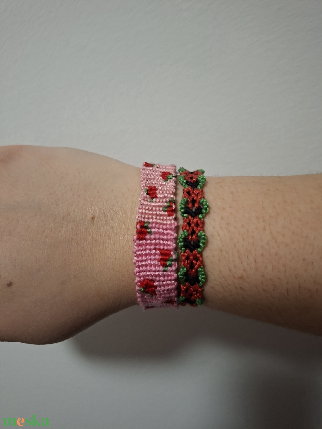 Epres karkötőpár - ékszer - karkötő - fonott karkötő - Meska.hu