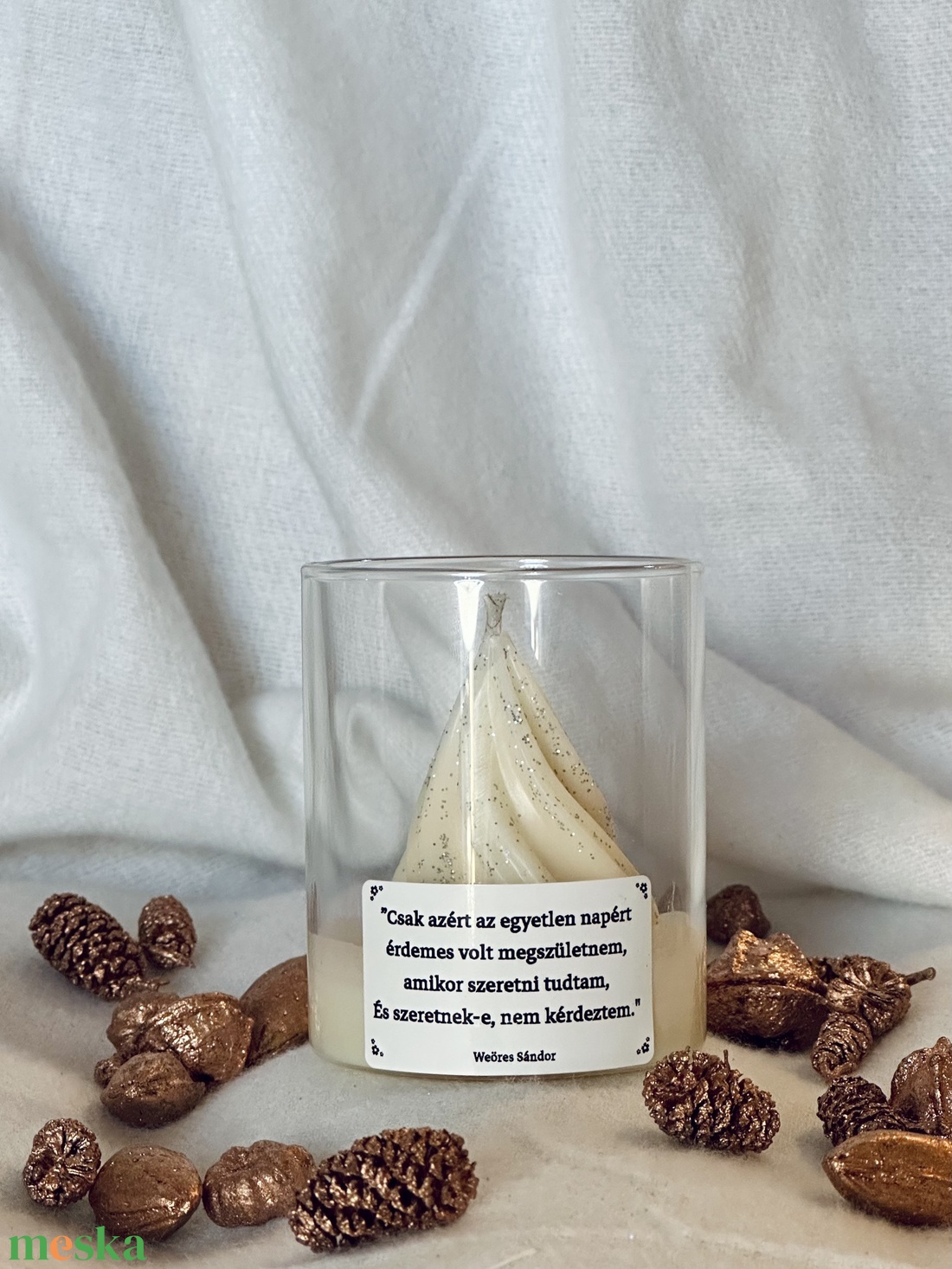 Zöld/fehér karácsonyfa - karácsony - karácsonyi lakásdekoráció - karácsonyi illatgyertya, mécses - Meska.hu