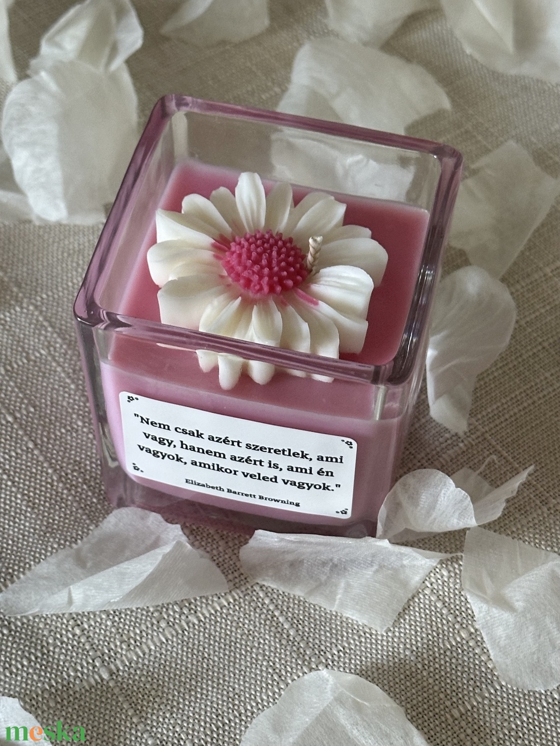 Tavaszi Margaréta- Idézetes Illatgyertya - otthon & életmód - gyertya, illat, aroma - mécses és mécsestartó - Meska.hu