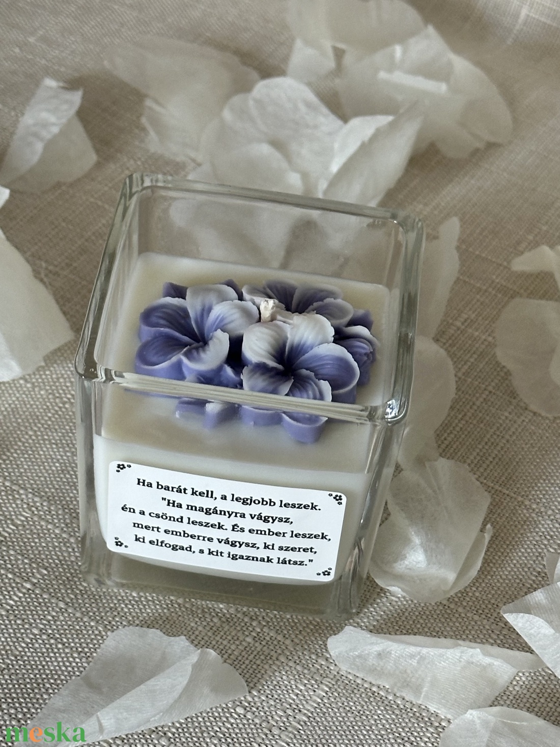 Lila Virág - Idézetes Illatgyertya - otthon & életmód - gyertya, illat, aroma - gyertya - Meska.hu