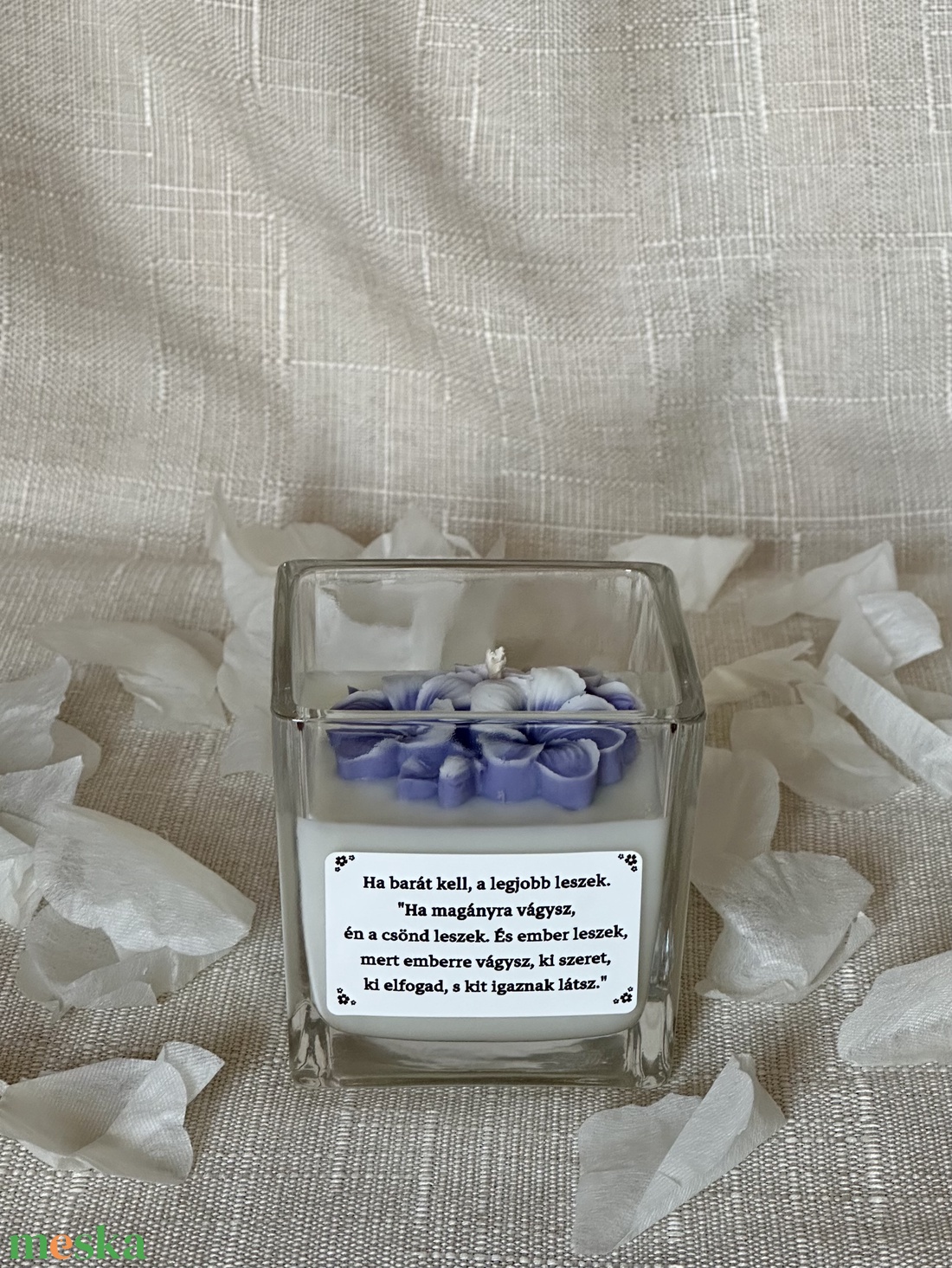 Lila Virág - Idézetes Illatgyertya - otthon & életmód - gyertya, illat, aroma - gyertya - Meska.hu