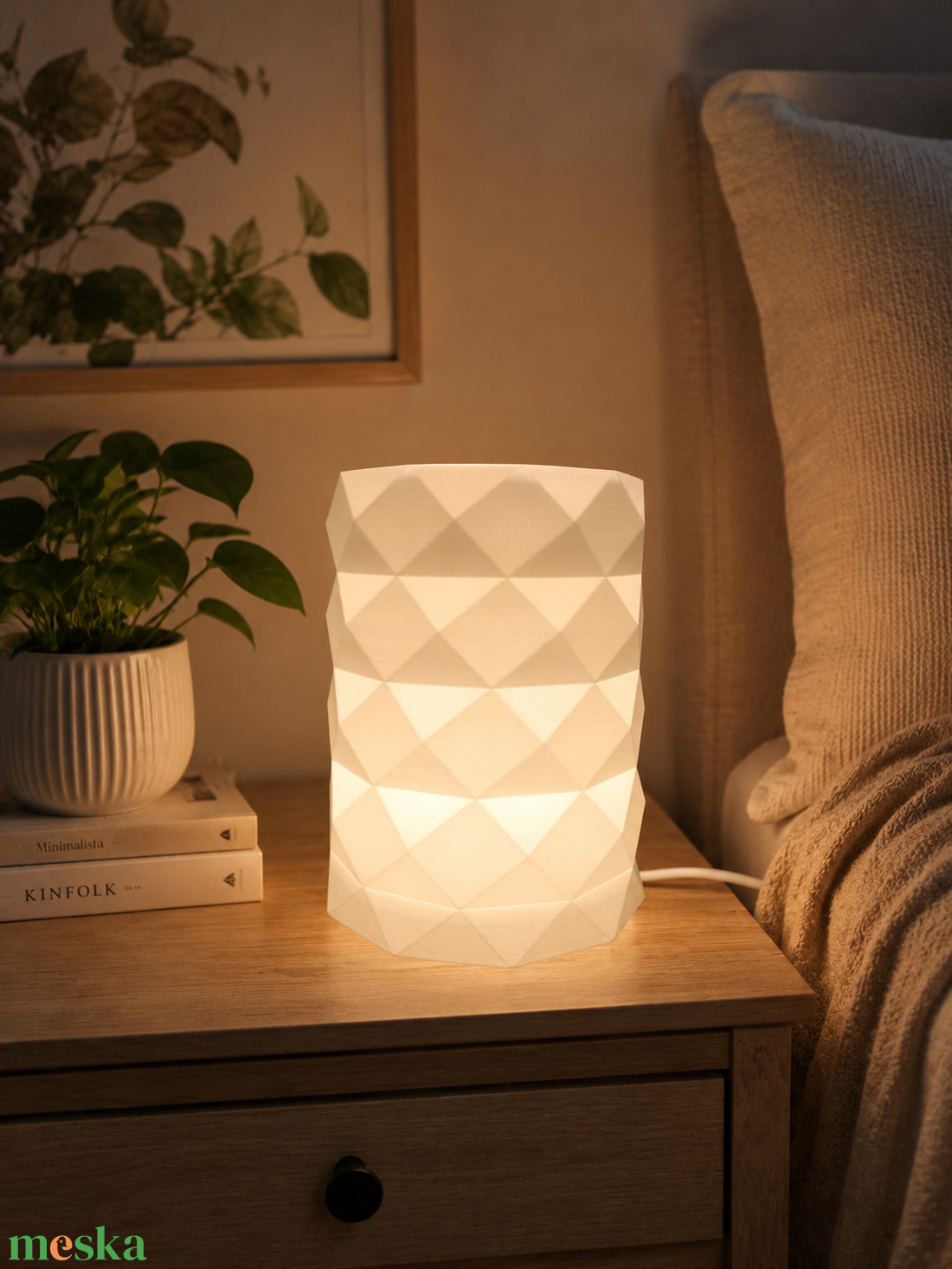 Geometrika modern, skandináv stílusú asztali led lámpa USB csatlakozóval - otthon & életmód - lámpa - asztali lámpa - Meska.hu