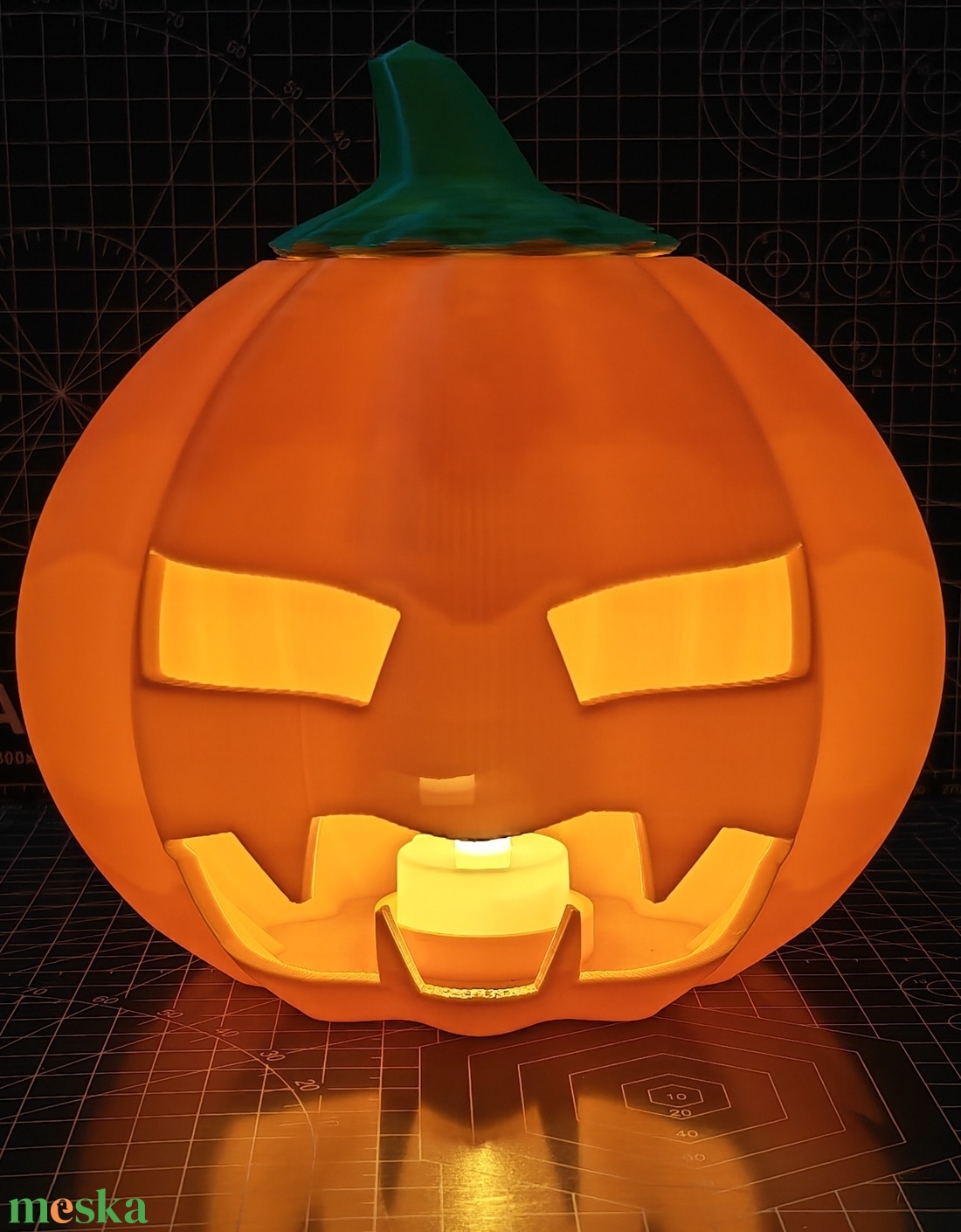Halloweeni tök, elemes mécsessel, 3D nyomtatott  - otthon & életmód - dekoráció - halloween - halloweeni lámpás - Meska.hu