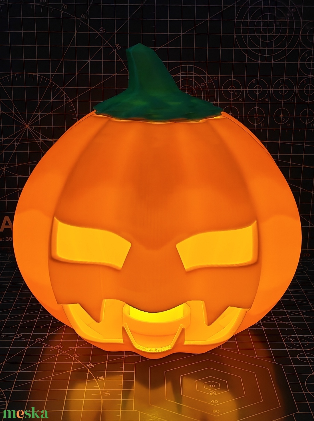 Halloweeni tök, elemes mécsessel, 3D nyomtatott  - otthon & életmód - dekoráció - halloween - halloweeni lámpás - Meska.hu