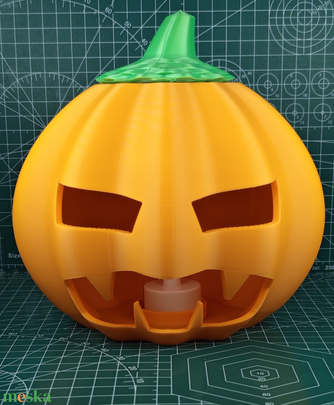Halloweeni tök, elemes mécsessel, 3D nyomtatott  - otthon & életmód - dekoráció - halloween - halloweeni lámpás - Meska.hu