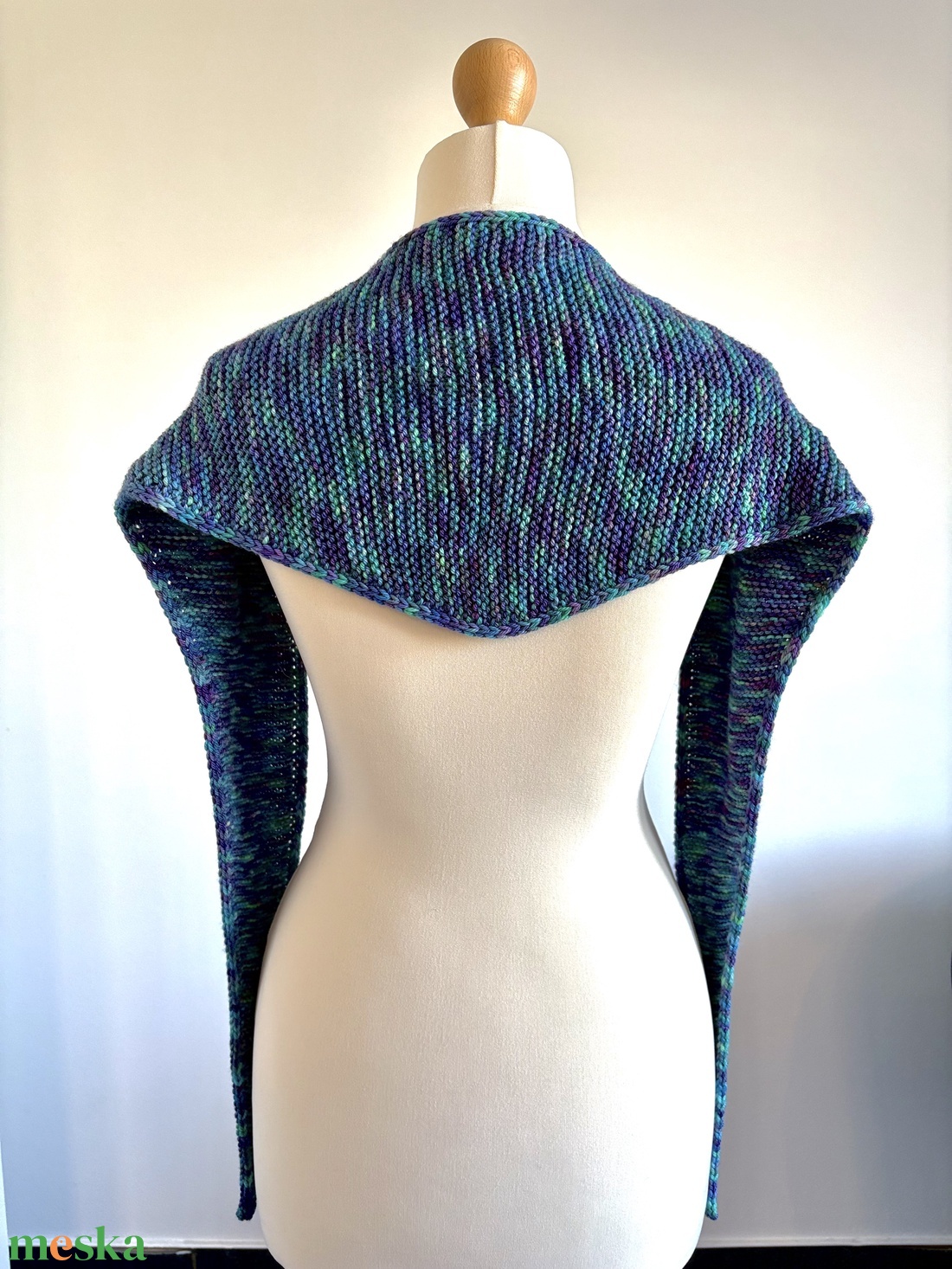 ,,Sophie kötött sál - Páva - ruha & divat - sál, sapka, kendő - sál - Meska.hu