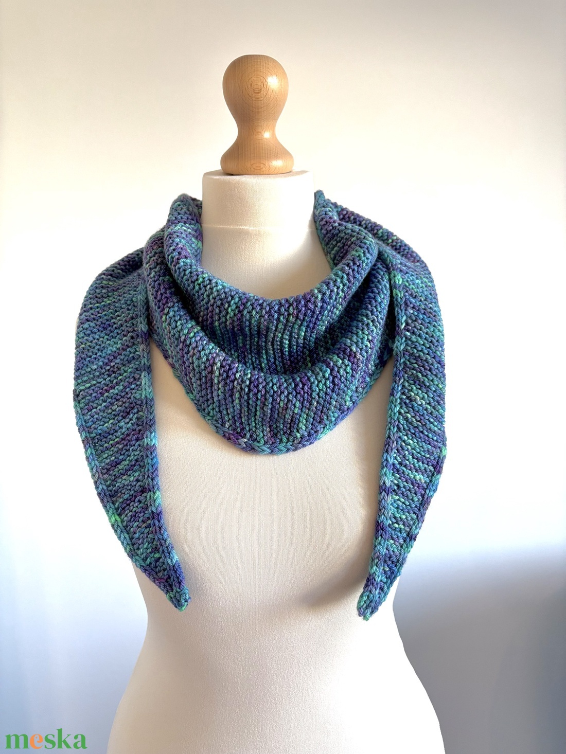 ,,Sophie kötött sál - Páva - ruha & divat - sál, sapka, kendő - sál - Meska.hu