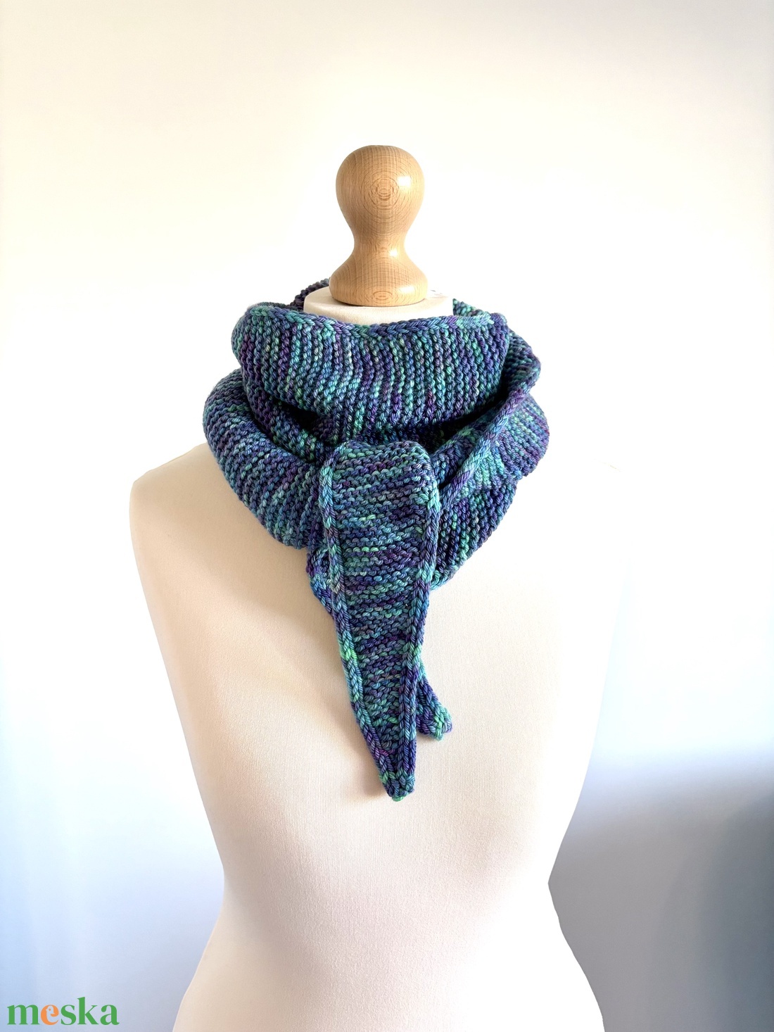 ,,Sophie kötött sál - Páva - ruha & divat - sál, sapka, kendő - sál - Meska.hu