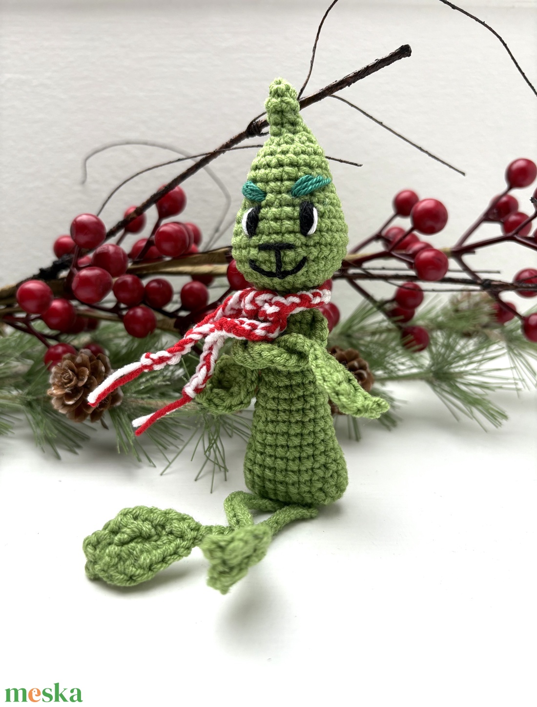 Horgolt mini grincs - karácsony - karácsonyi lakásdekoráció - karácsonyi manók, figurák - Meska.hu