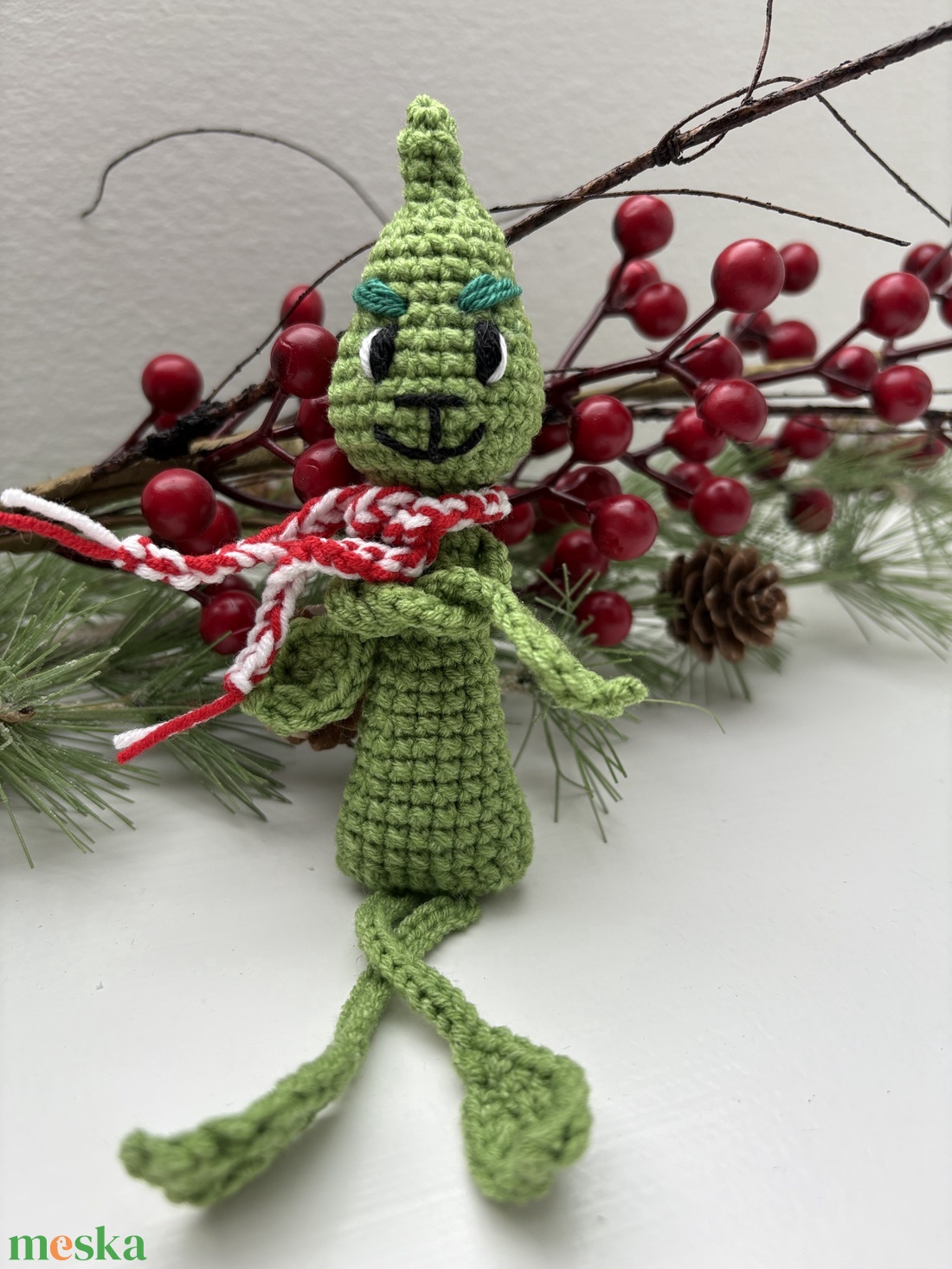 Horgolt mini grincs - karácsony - karácsonyi lakásdekoráció - karácsonyi manók, figurák - Meska.hu