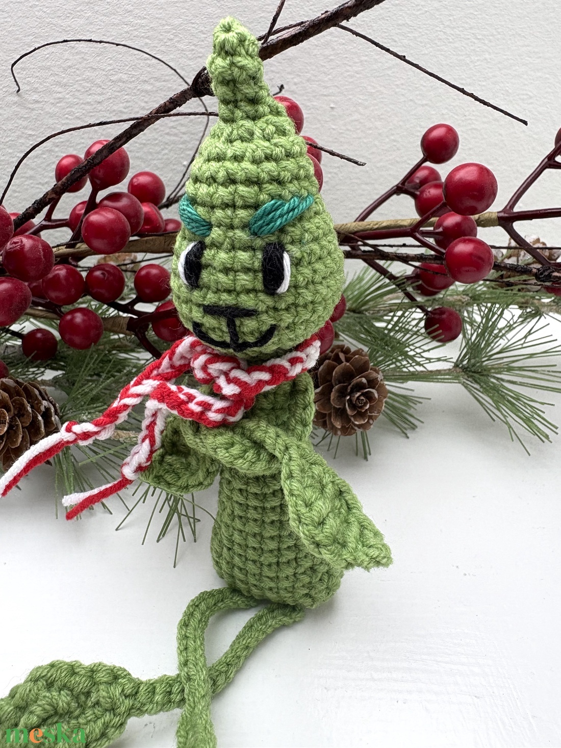 Horgolt mini grincs - karácsony - karácsonyi lakásdekoráció - karácsonyi manók, figurák - Meska.hu