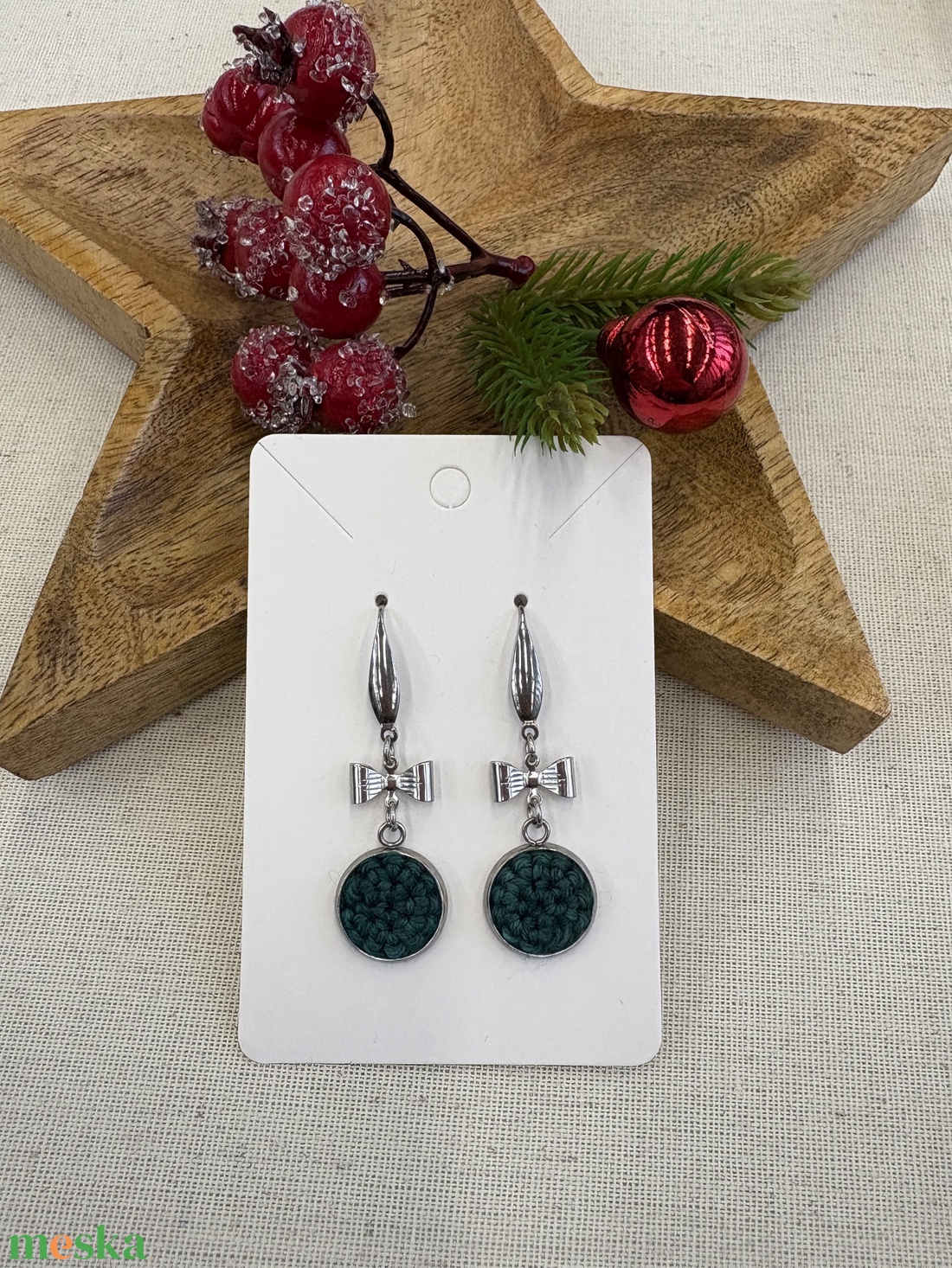 Masnis fülbevaló - ékszer - fülbevaló - lógós kerek fülbevaló - Meska.hu