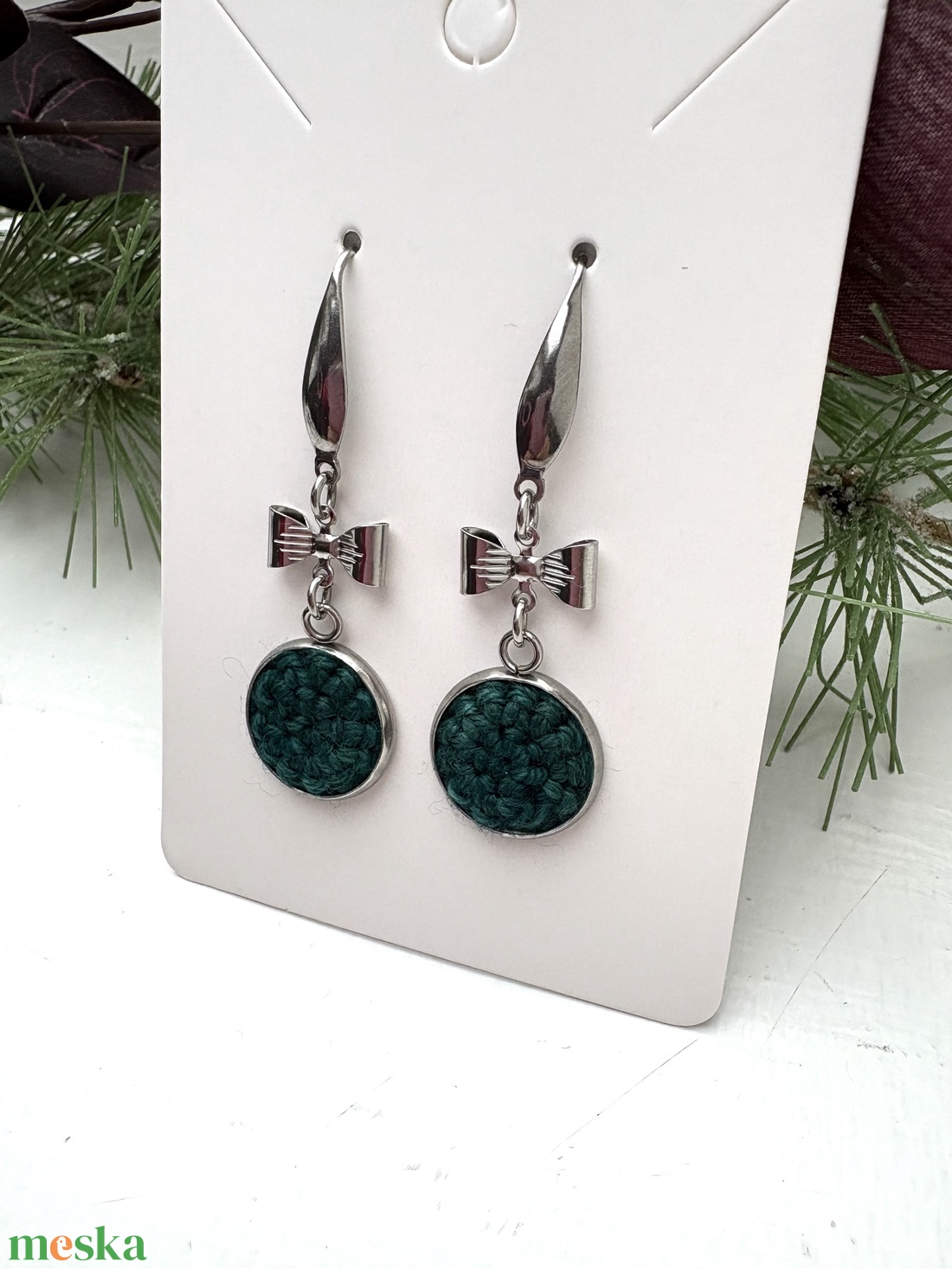 Masnis fülbevaló - ékszer - fülbevaló - lógós kerek fülbevaló - Meska.hu