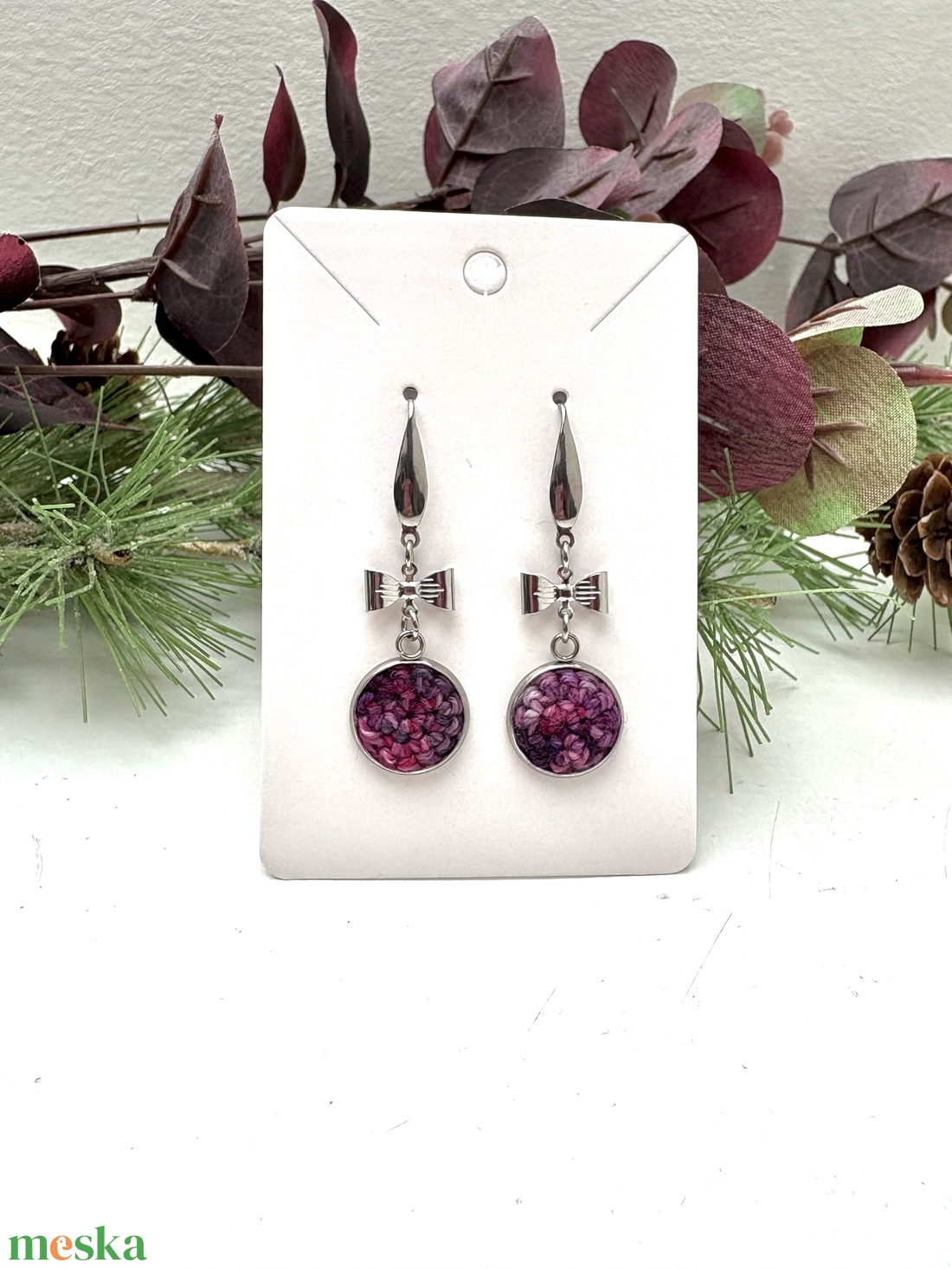 Masnis fülbevaló - ékszer - fülbevaló - lógós kerek fülbevaló - Meska.hu