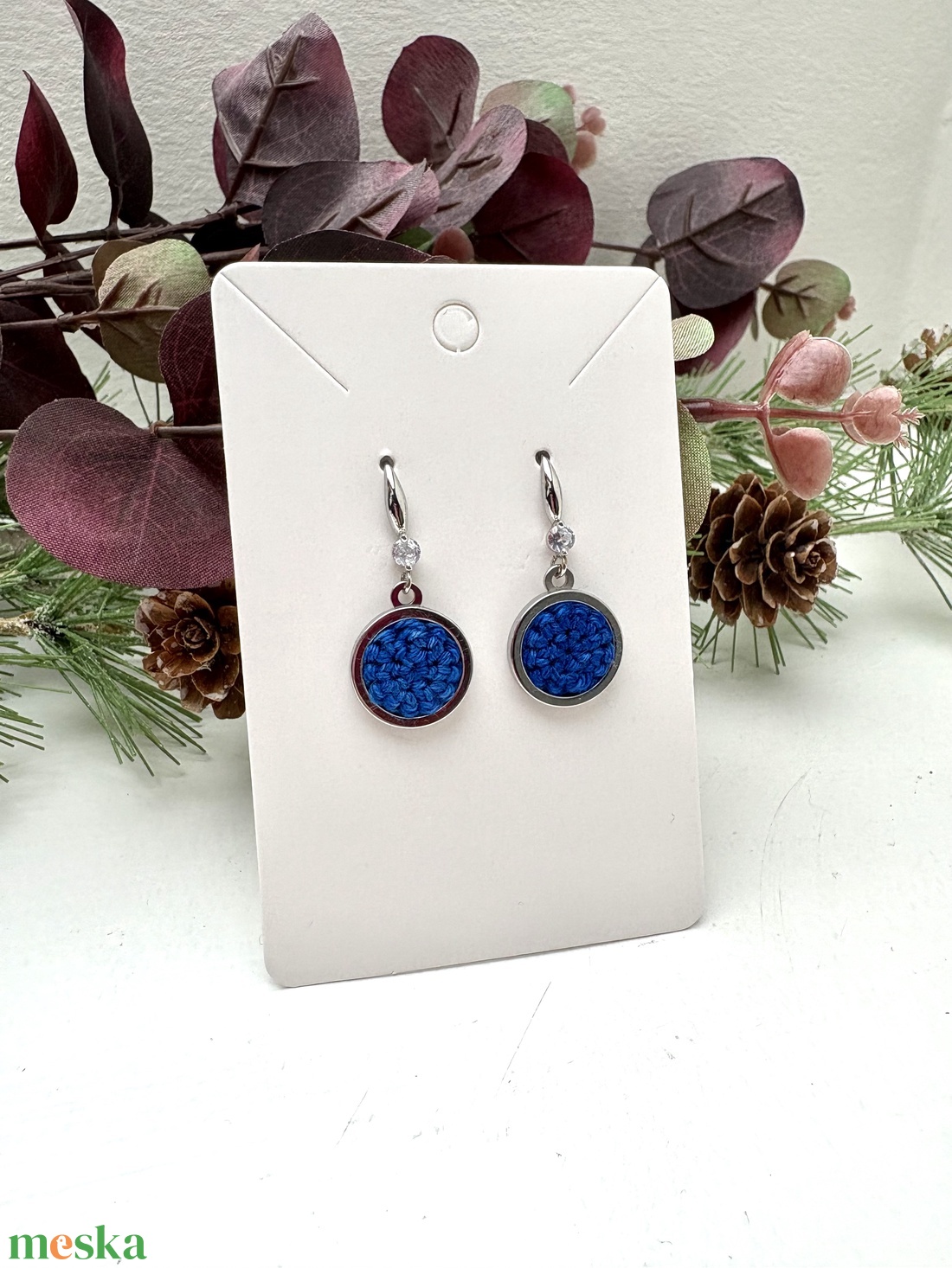 Elegáns köves fülbevaló - ékszer - fülbevaló - lógós kerek fülbevaló - Meska.hu