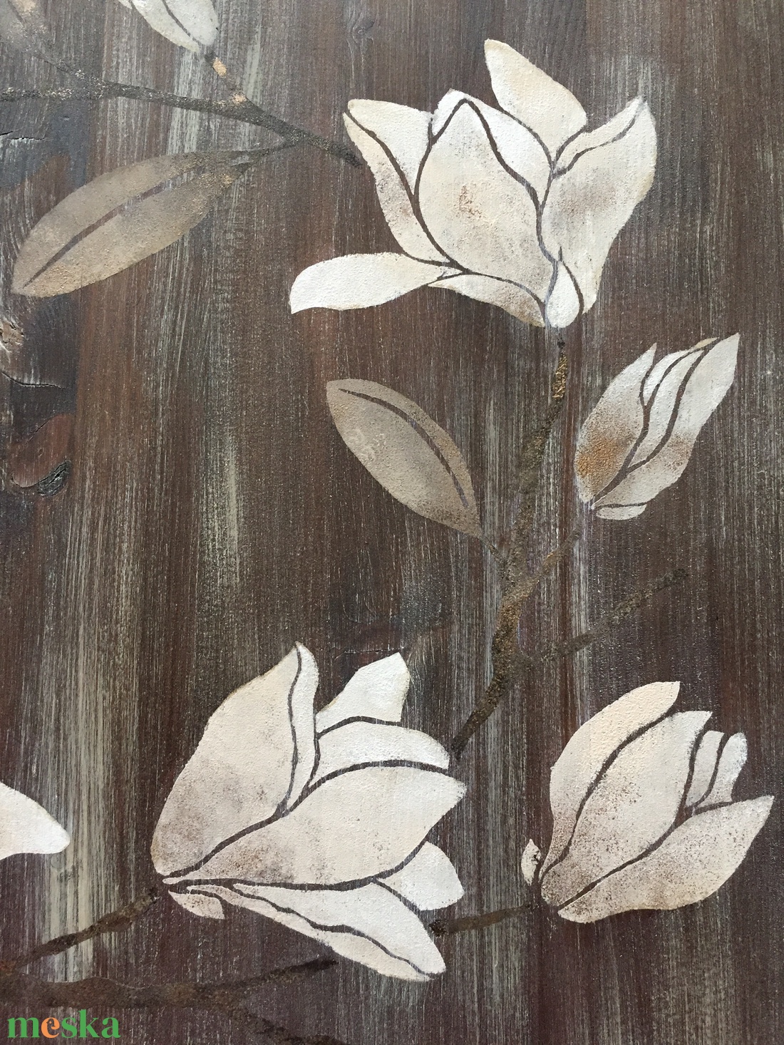 Magnolia Koszorú - művészet - festmény - akril - Meska.hu