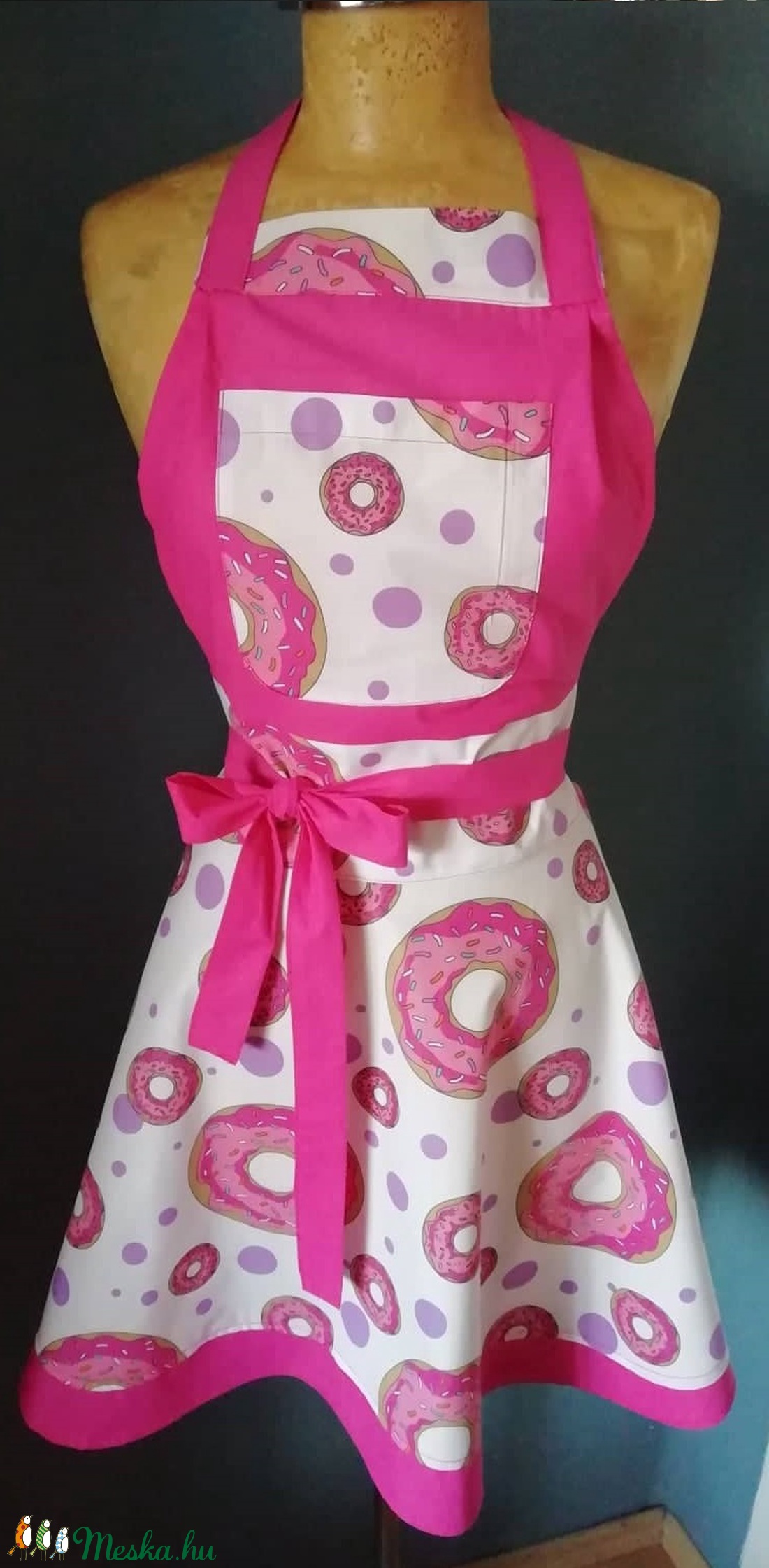 Fánkos fodros kötény - otthon & életmód - konyhafelszerelés, tálalás - Meska.hu