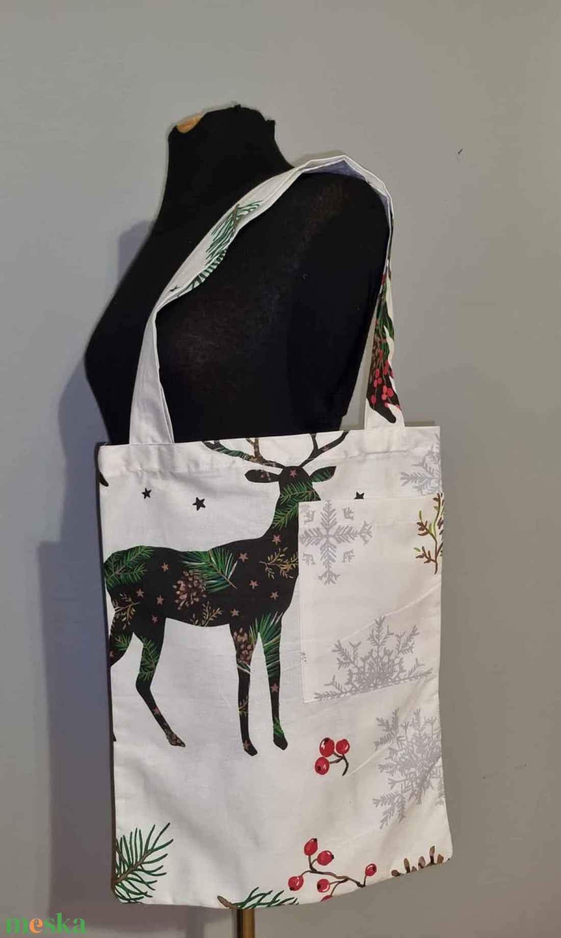 Rénszarvas bevásárló szatyor - táska & tok - bevásárlás & shopper táska - shopper, textiltáska, szatyor - Meska.hu