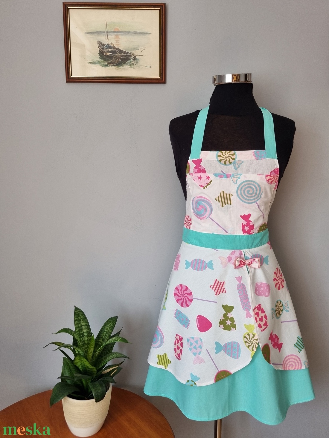 Cukorka mintás,loknis kötény - otthon & életmód - konyhafelszerelés, tálalás - konyhai textil - kötény - Meska.hu Cukorka mintás,loknis kötény - otthon & életmód - konyhafelszerelés, tálalás - konyhai textil - kötény - Meska.hu